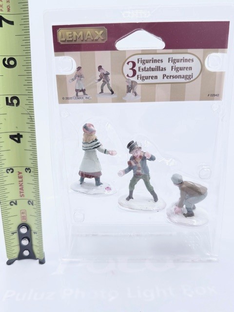 Lemax SNOWBALL SKIRMISH Set of 3 #02942 Christmas Village Figurine #2