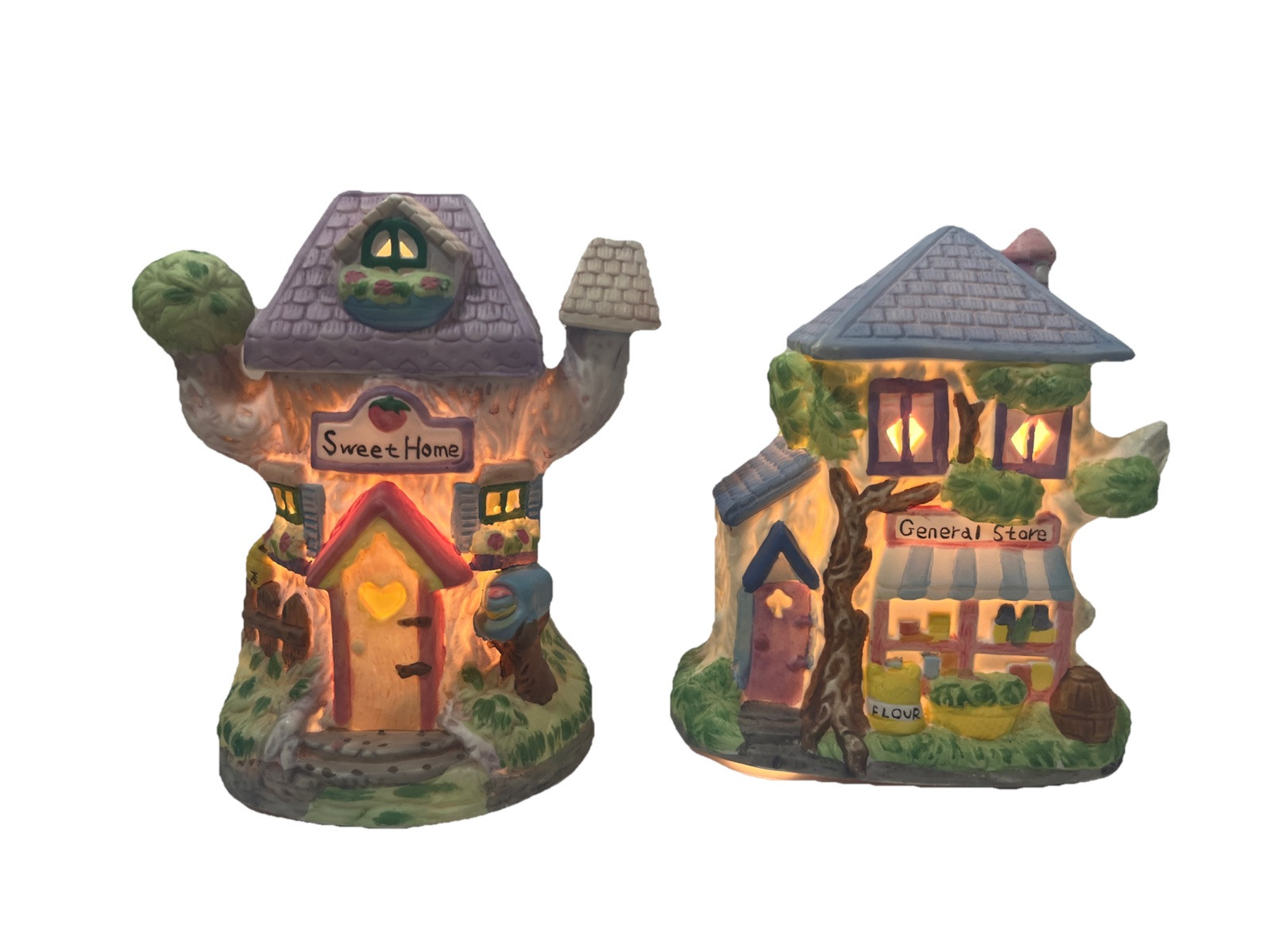 2 Easter Jubilee Village Tree Sweet Home General Store Approx 7 Inch