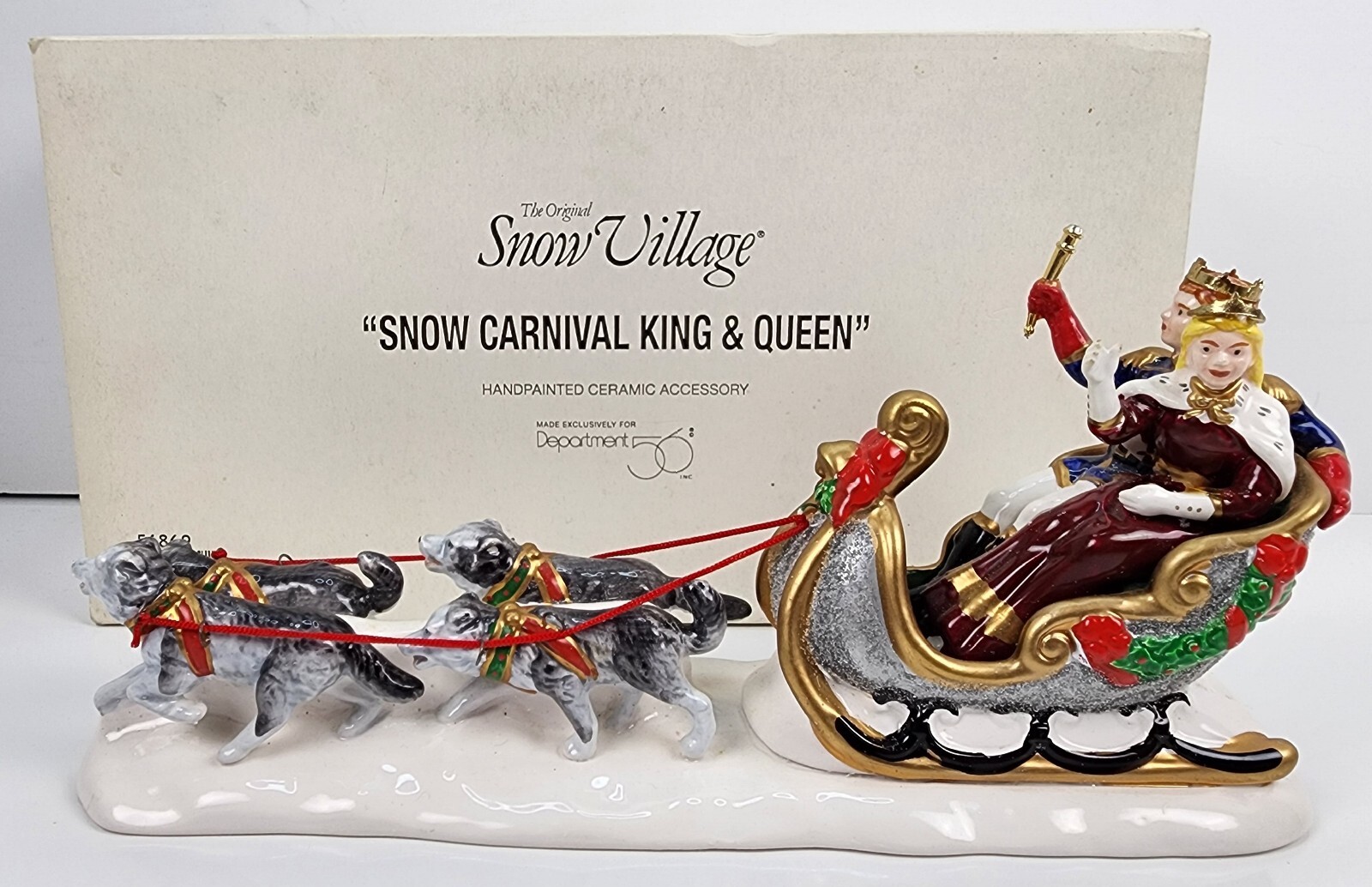Department 56 Snow Carnival King & Queen Snow Village #54869 Retired 1995