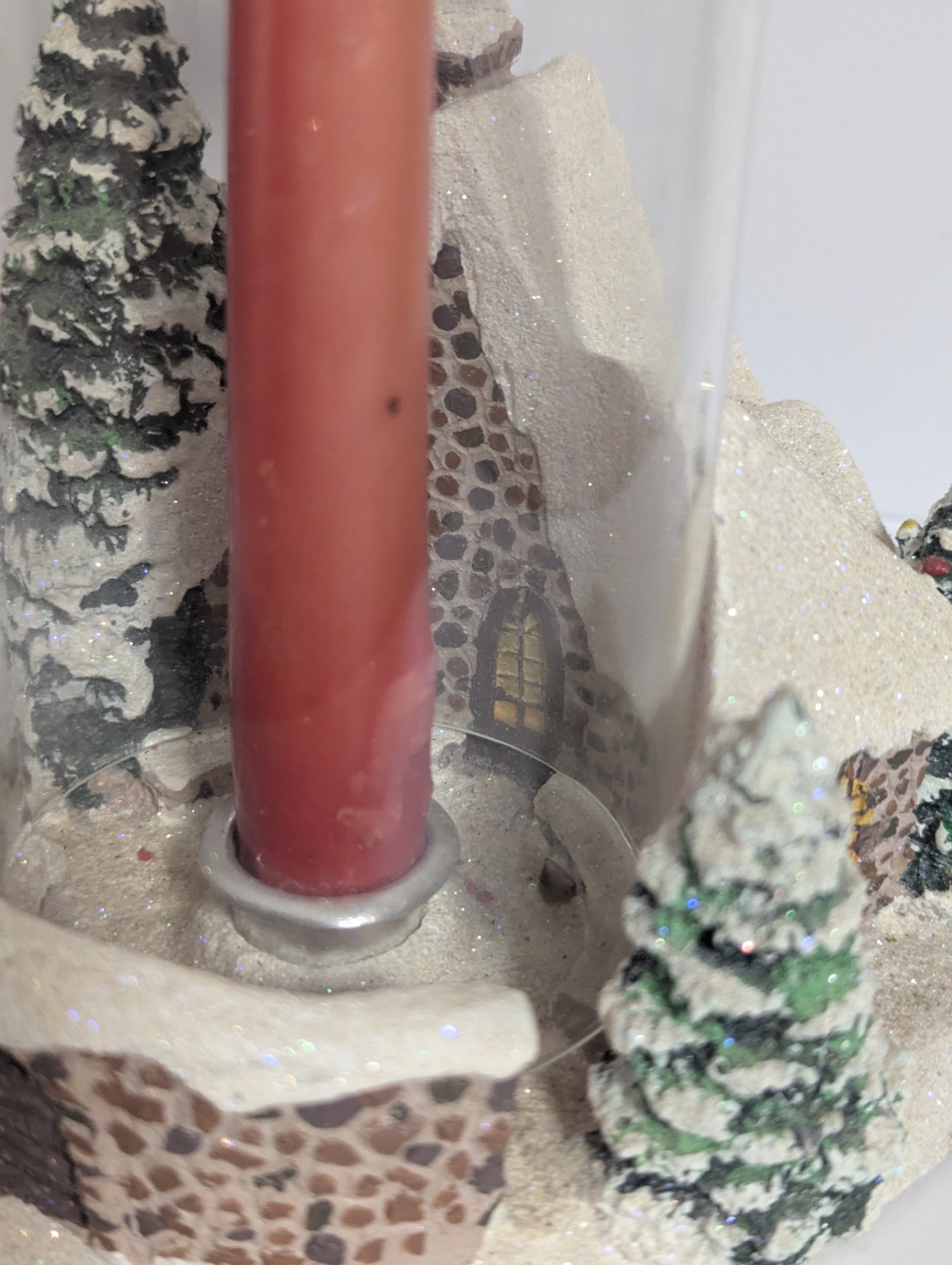 Thomas Kinkade Teleflora Memories of Christmas Candle Holder Santa Globe