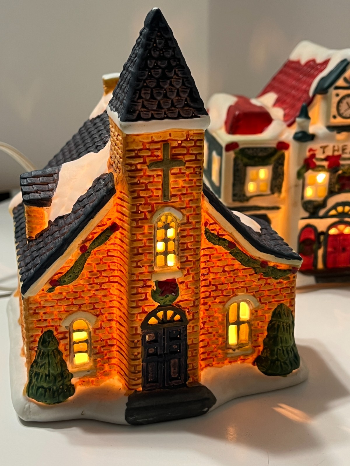 1996 Trim A Home Holiday Home Collection Lighted Christmas Village Lot of 5 ~ A