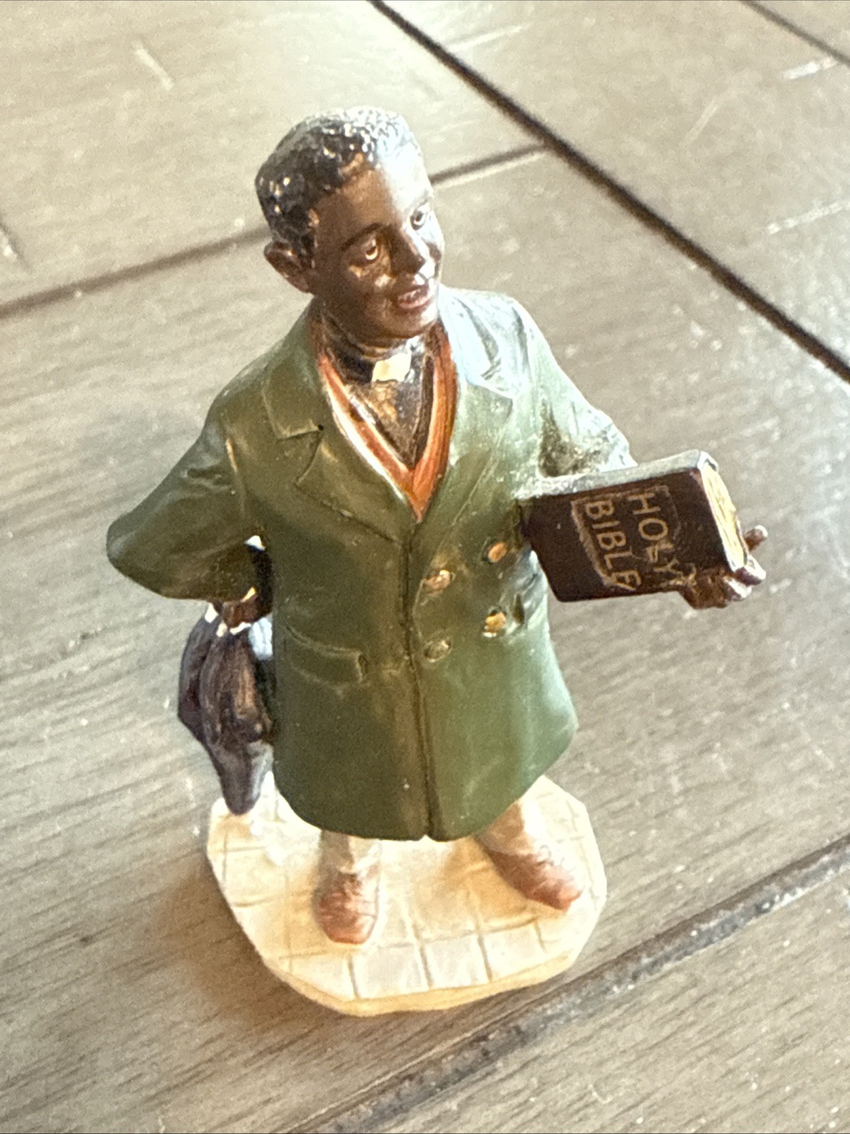 Lemax PREACHER Man w/Bible & Umbrella Holiday Village Accent