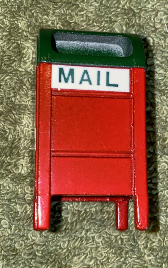1 3/4” Red Green Miniature Christmas Village Mailbox Metal Christmas Village