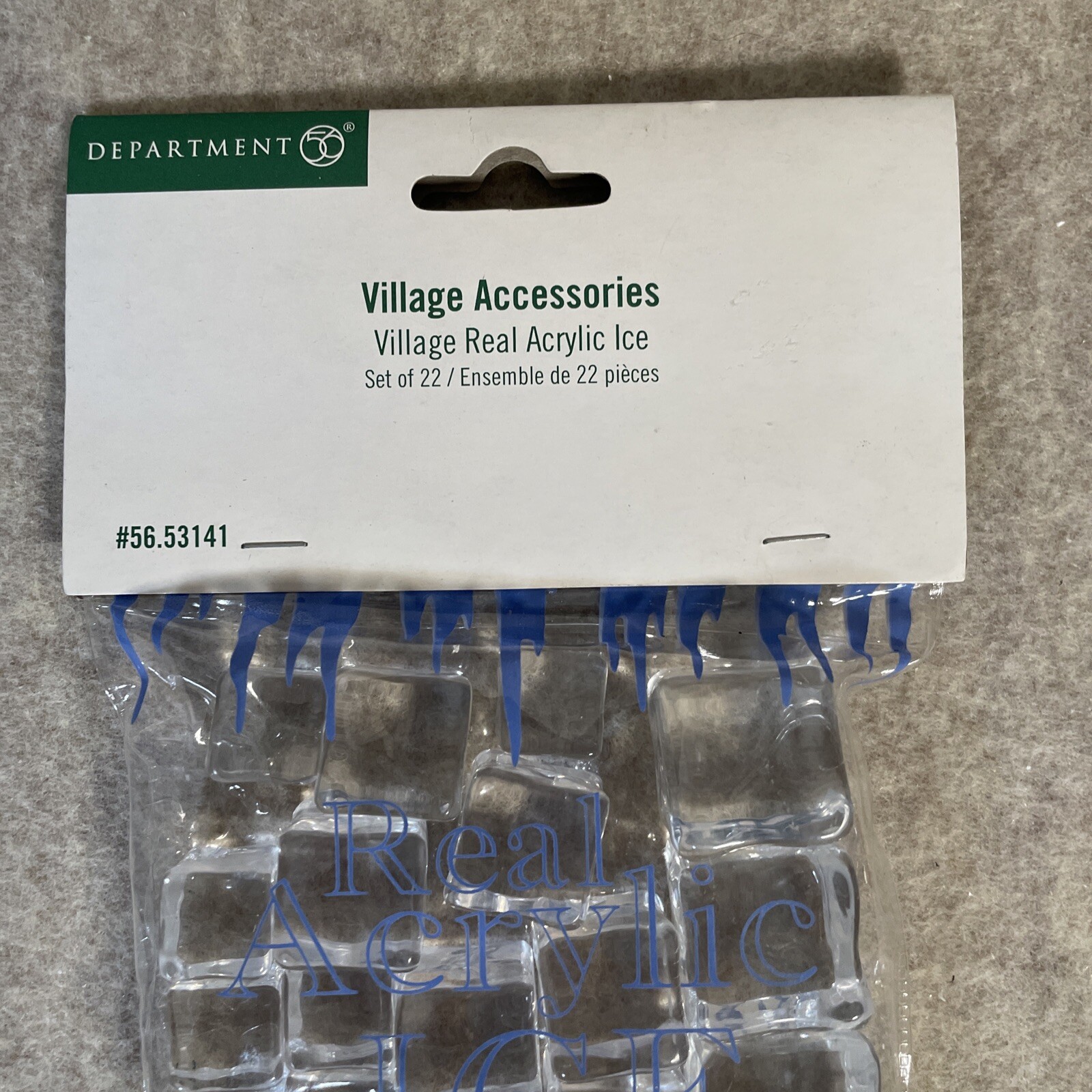 Dept 56 General Village Accessory “Real Acrylic Ice” #53141 Set Of 22 NEW