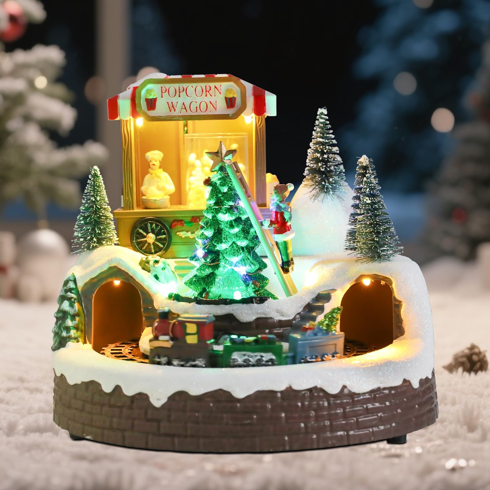 WONDER GARDEN Christmas Village Houses 6.7 x 6.3 x inches, Multicolor