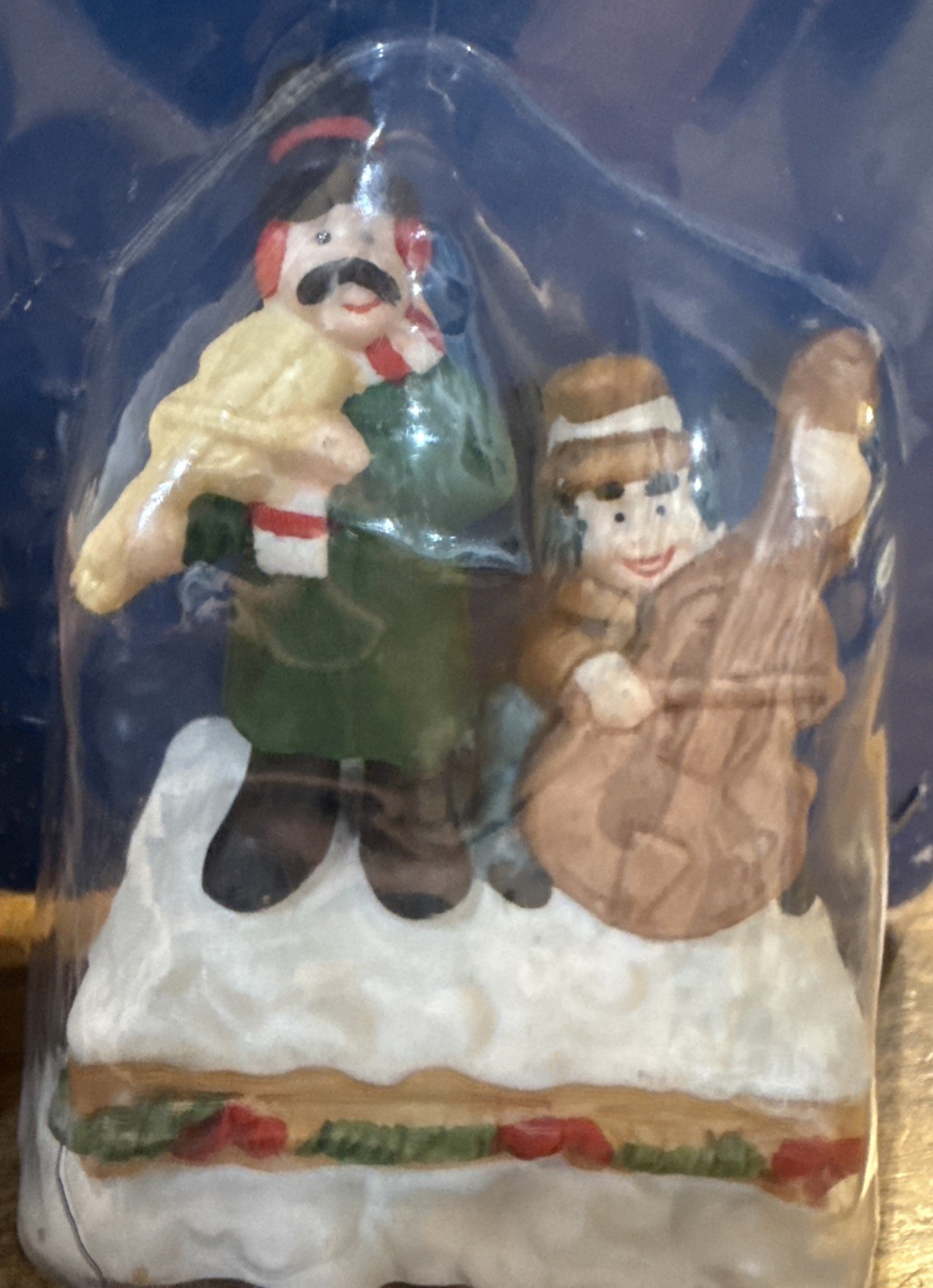 Vtg Holiday Time Vintage Village Musical Duo Figurine 3.5” Christmas Collectible