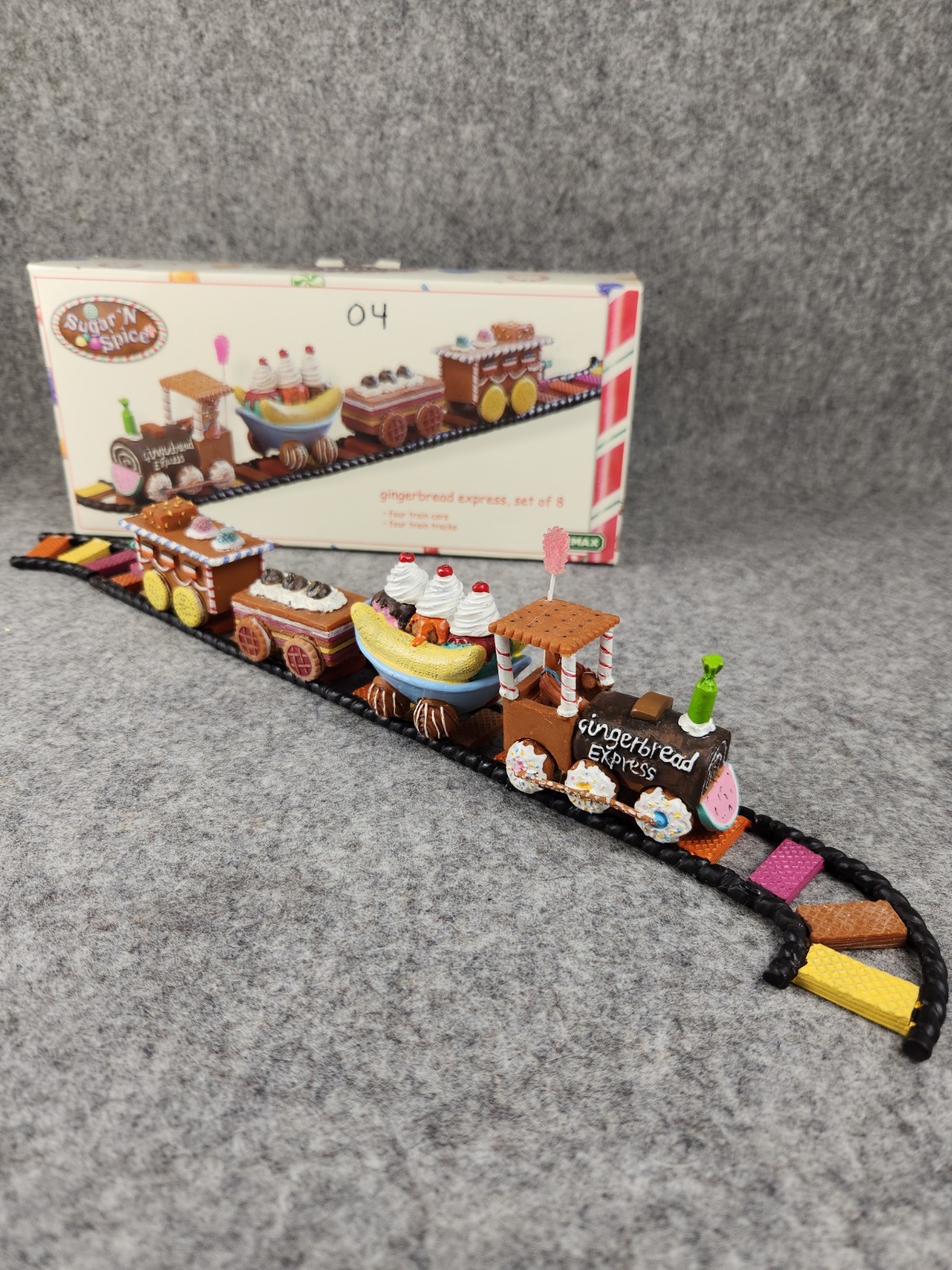 Vtg Lemax Sugar N Spice Gingerbread Express Train Christmas Village Retired