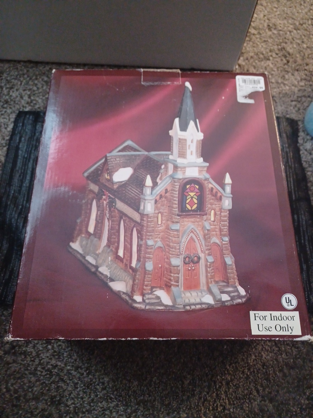 Vintage Porcelain Lighted Hand Painted Christmas Village Church