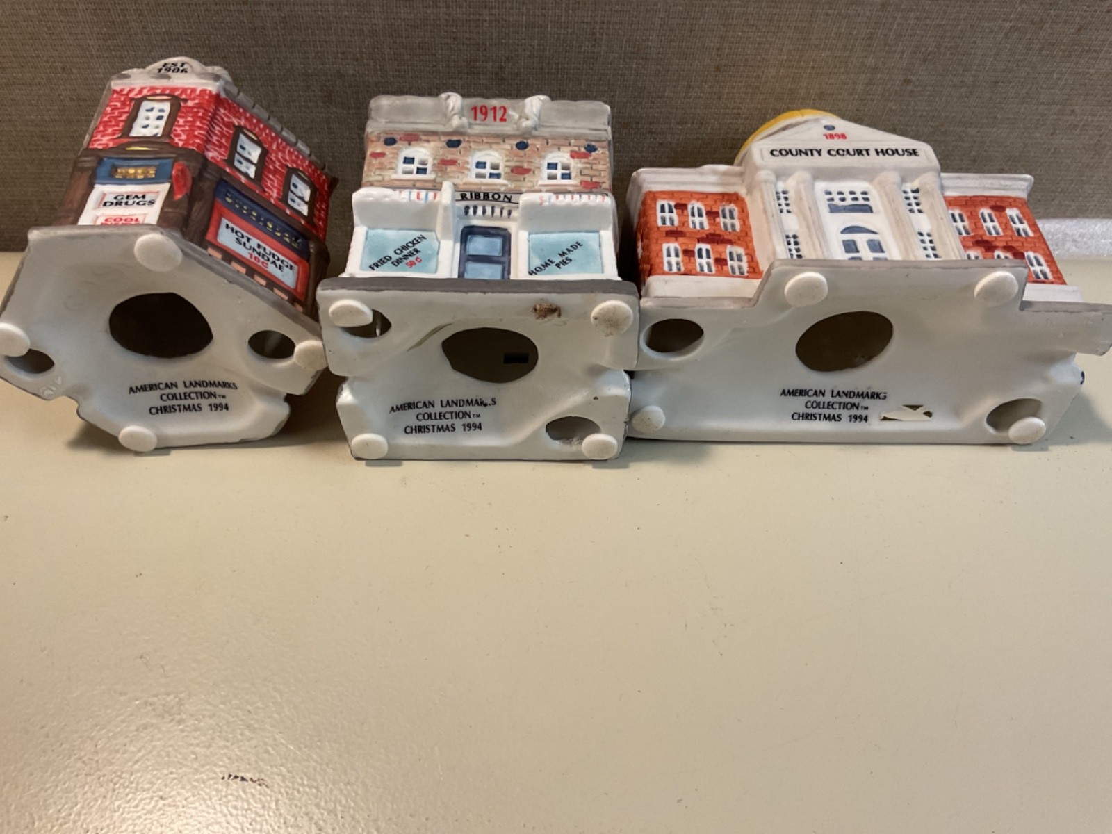 Vintage American Landmarks Collection 1994 Courthouse, Cafe, & Drugstore
