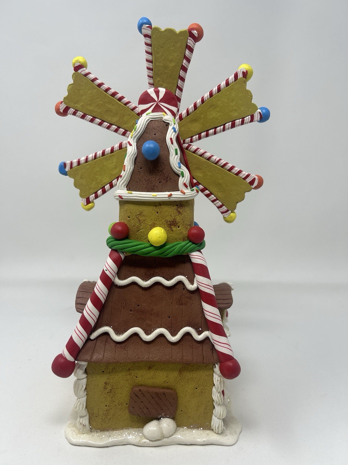 Christmas Gingerbread House Decoration-Windmill-Candy-Multicolor
