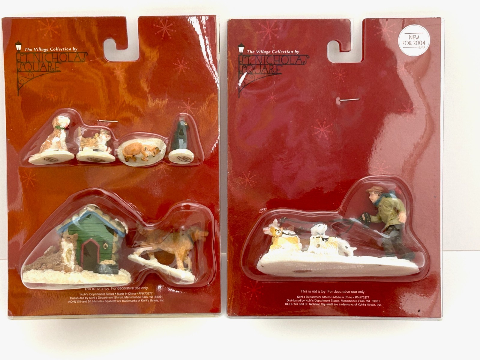 St. Nicholas Square Village City Dog Walker & Cats and Dogs New Sealed Figures