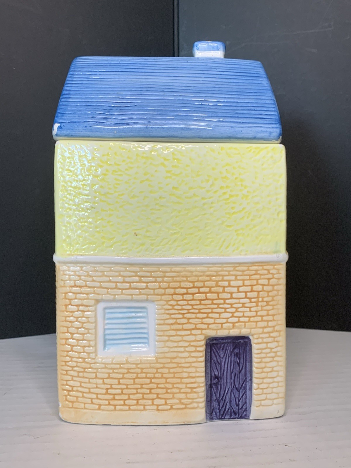 Ceramic Painted Village Florist House cookie jar, Multicolor, 10 in