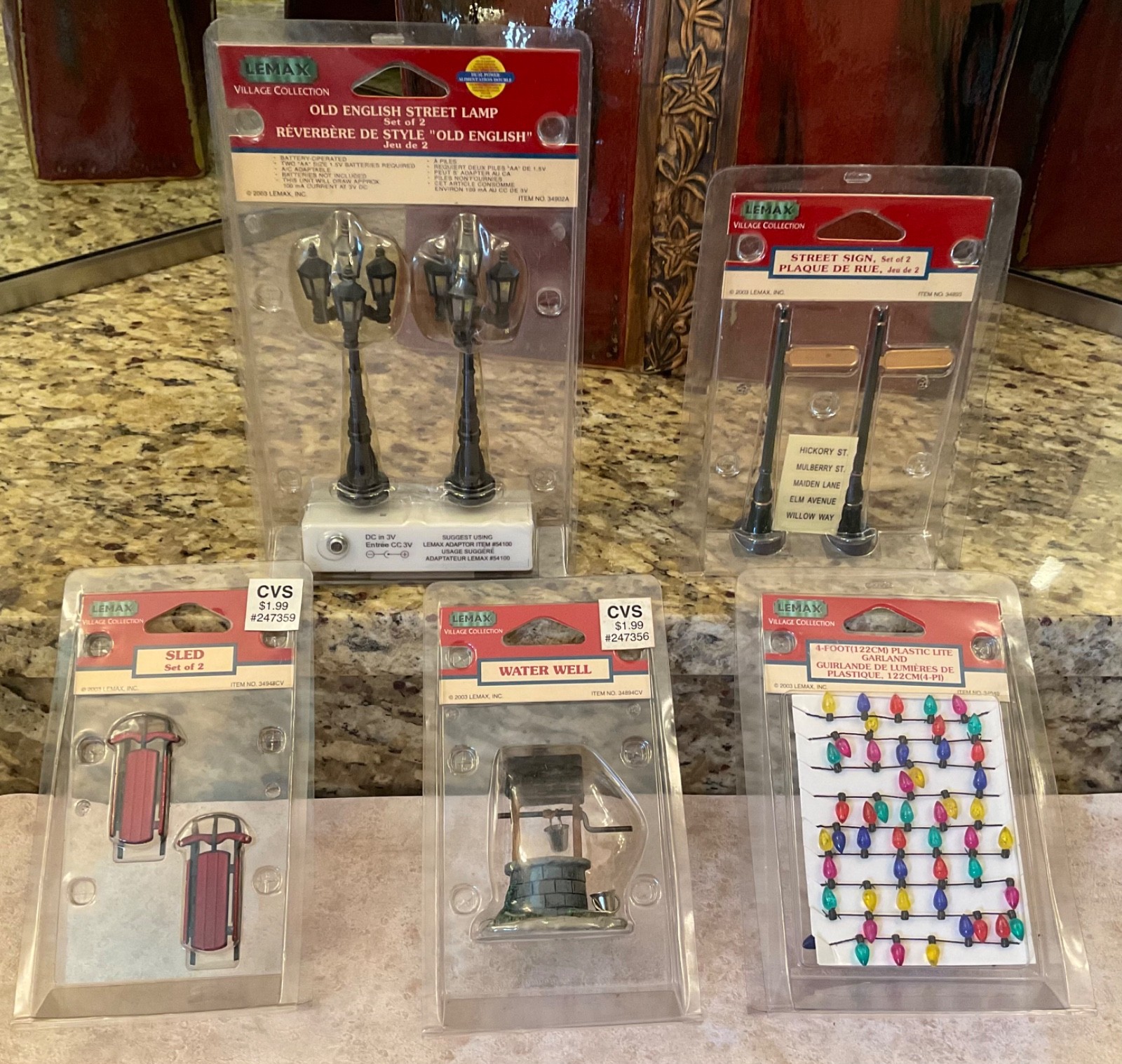 5 New 2003 LEMAX Village Collection Sets 34893,34949,34948CV,34894CV,34902A