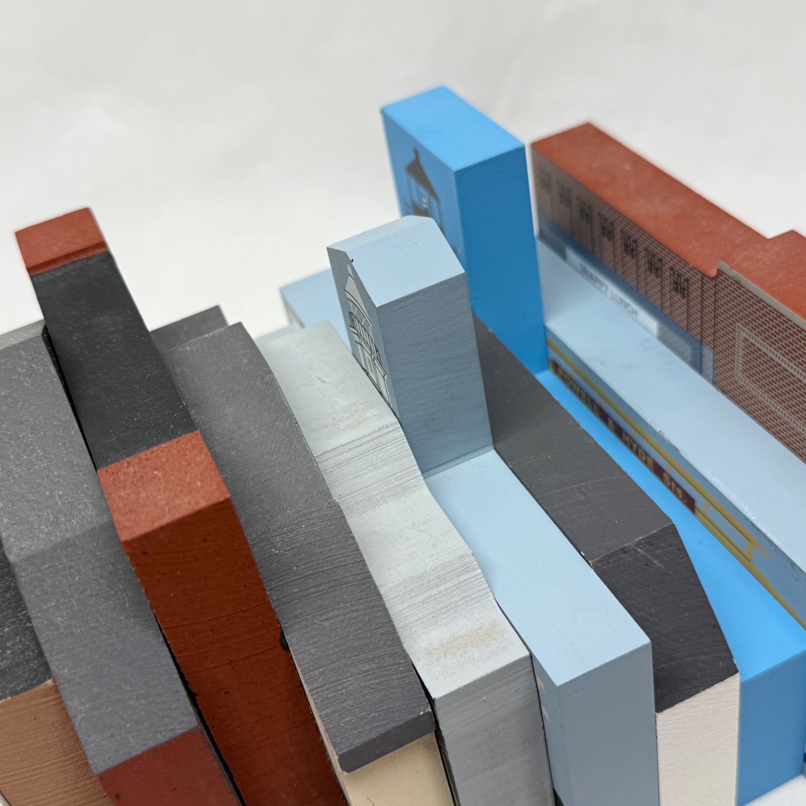 The Cat’s Meow – Lot of 15 Wooden Village Painted Landmarks & Buildings