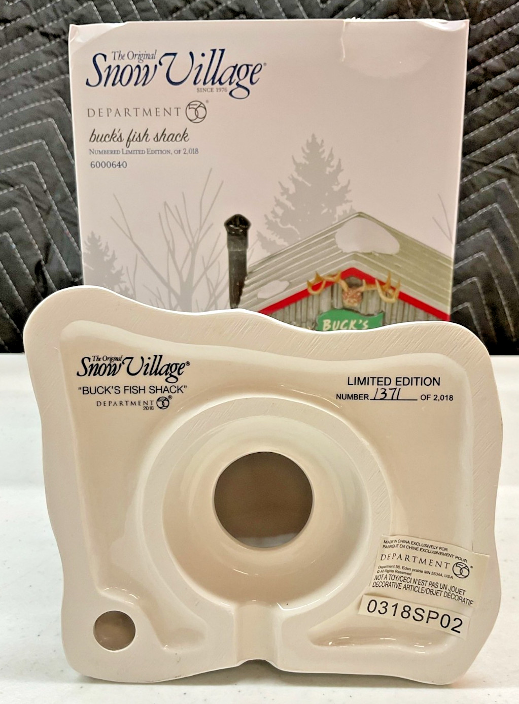 Dept 56 Snow Village, Buck’s Fish Shack 6000640 Ltd. Edition RET NEW – FREE SHIP