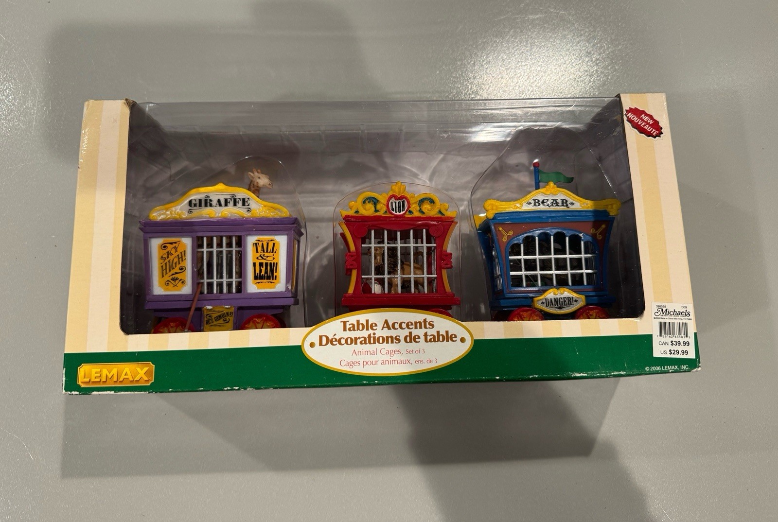 Lemax Carnival Circus Animal’s in Cages Set of 3 Village Collection #63581