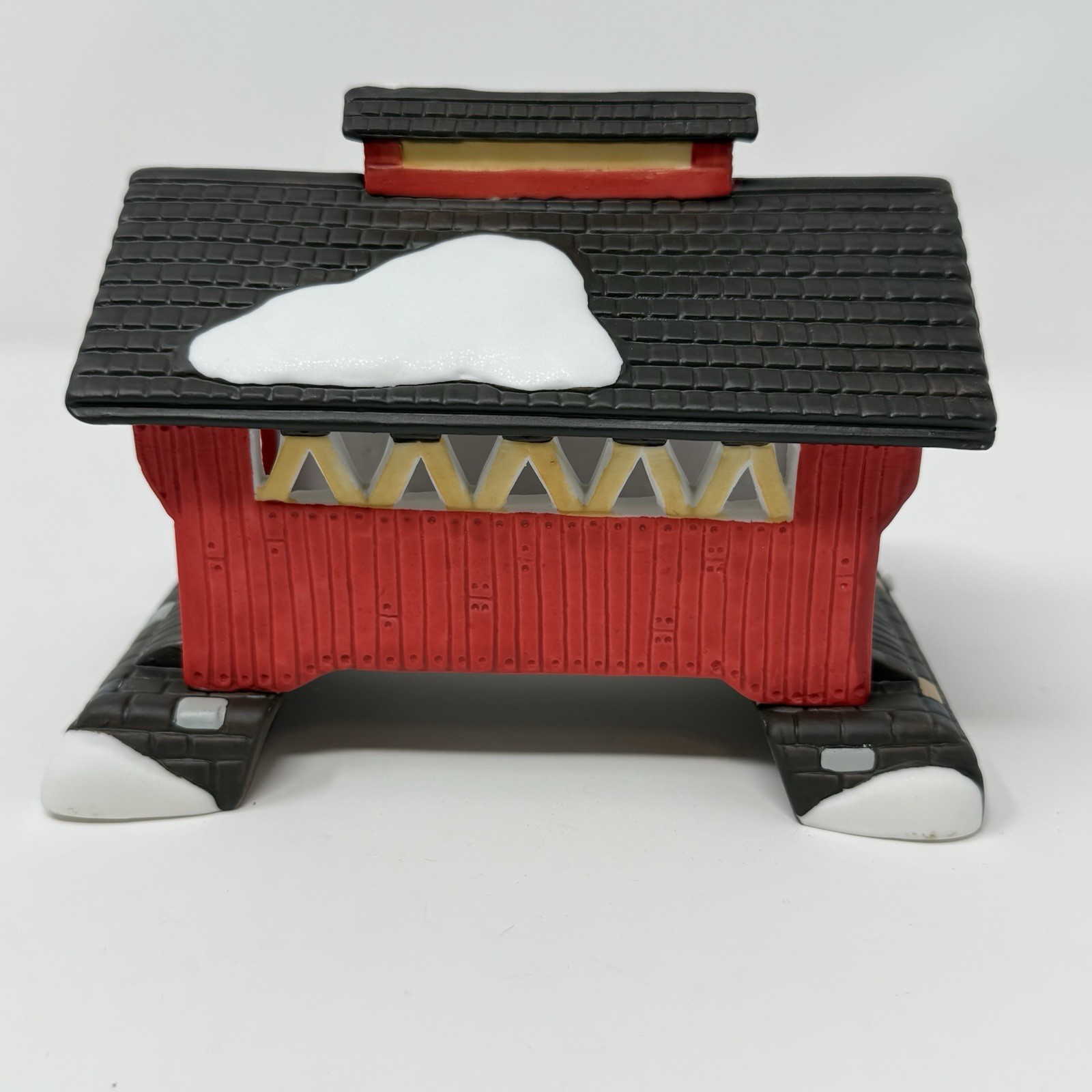 Dept 56 Christmas Village Red Covered Bridge #59870 Heritage Village Accessory