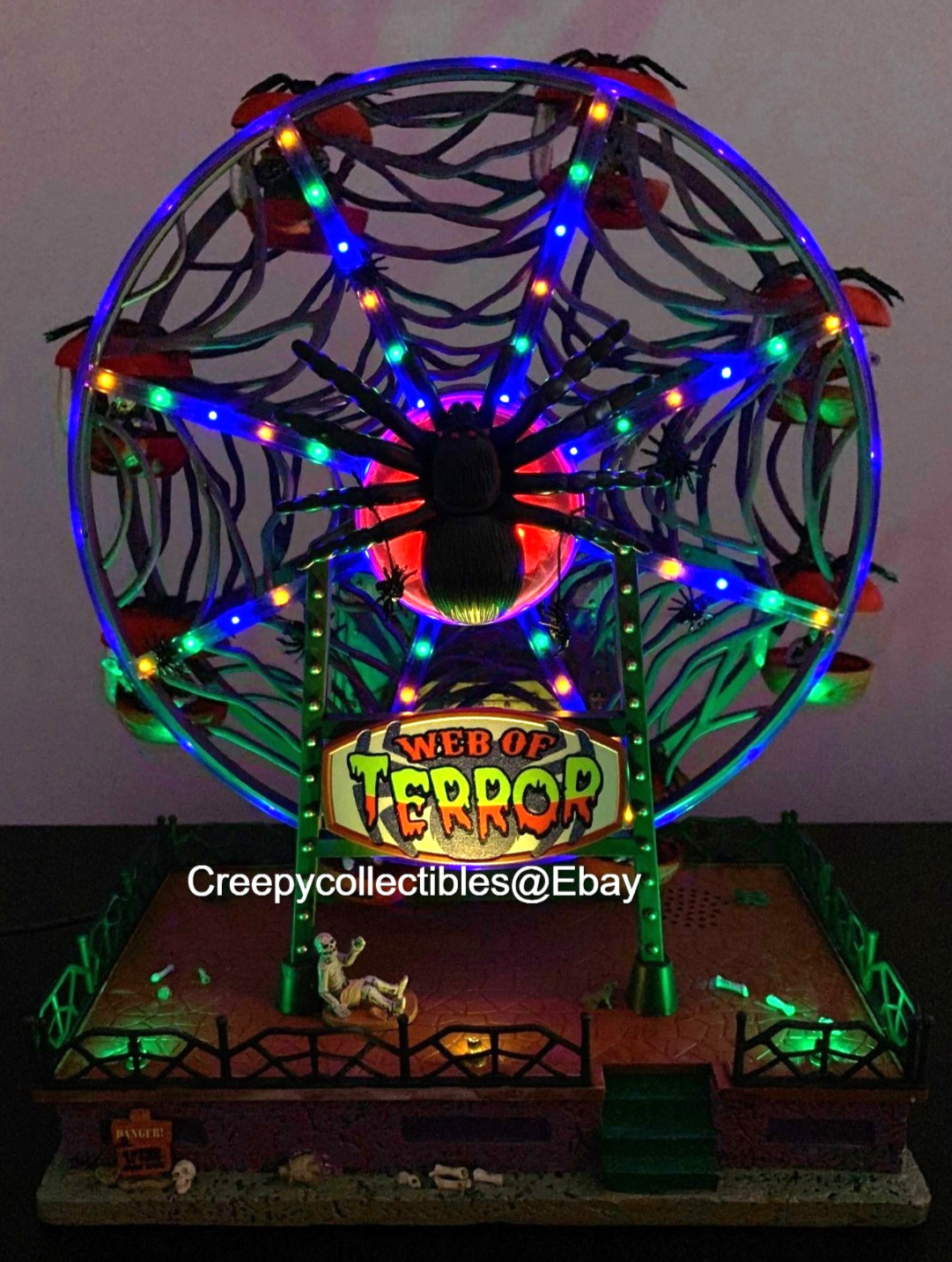 Lemax Spooky Town “Web of Terror” NIB – LED Lights, Sound & Animation- see video