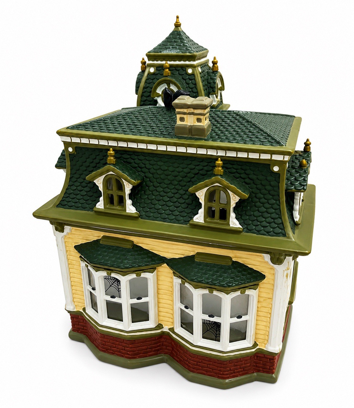 Illuminated Ceramic Halloween Haunted Mansion Village Building Decor Painted