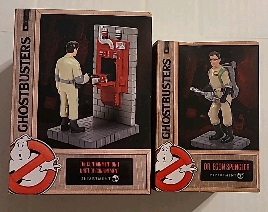 Lot Of 2 Dept 56 GHOSTBUSTERS Sets DR EGON SPENGLER & CONTAINMENT UNIT Sealed