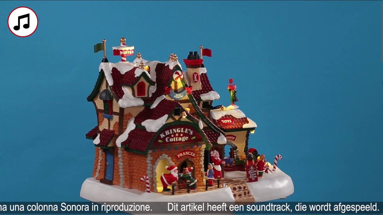 Lemax 2019 Animated Kringle’s Cottage Santa’s Wonderland #95462 Décor Accent