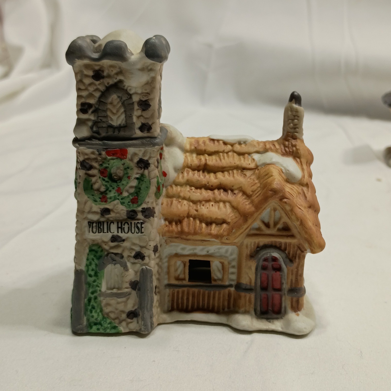 Christmas Ceramic Grist Mill Public House Village Vintage Set