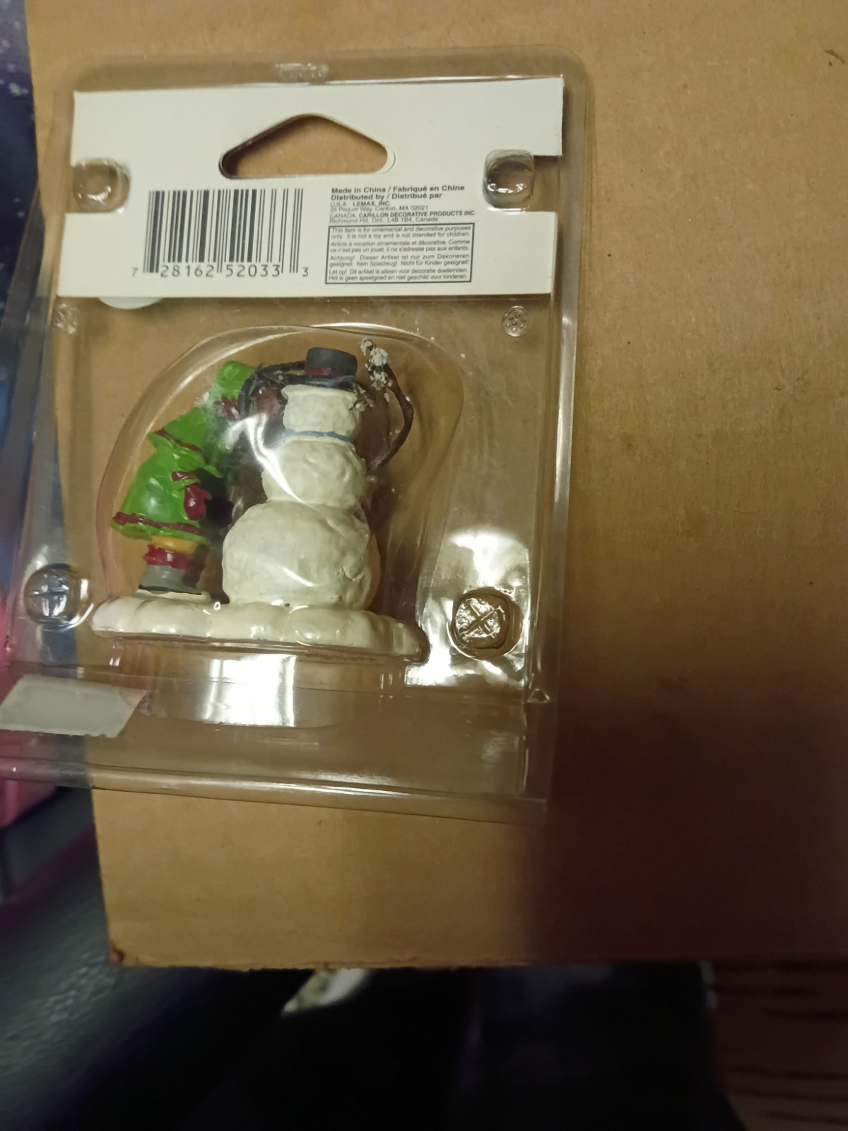 2005 LEMAX Christmas Village Figurine, SNOW SWEETHEART, Snowman & Girl 52033 NOS