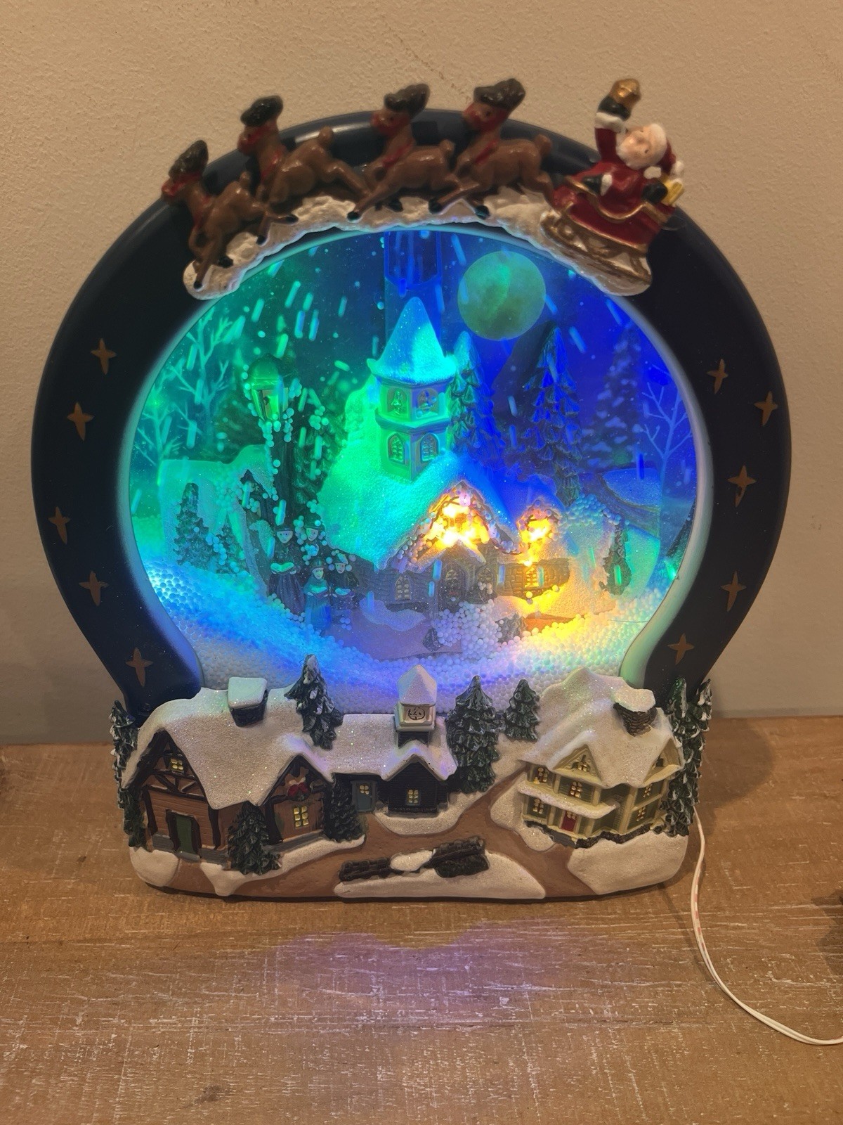 Musical Snow Globe Church Scene, LED Saves Energy, Holiday Working