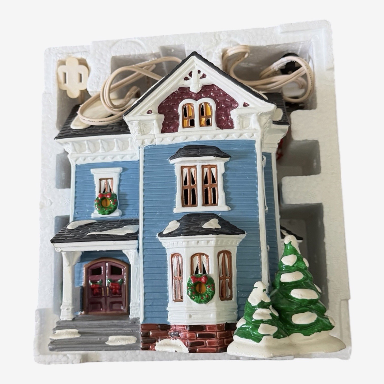 Vintage 1994 Dept 56 “GLENHAVEN HOUSE” Snow Village Lighted Handpainted Org Box