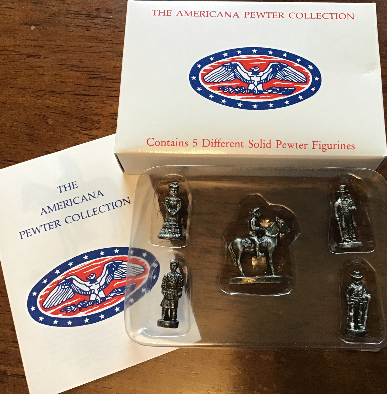 Vintage 1992 The Americana Pewter Collection AH19 Miniature 5 Piece Set Horse