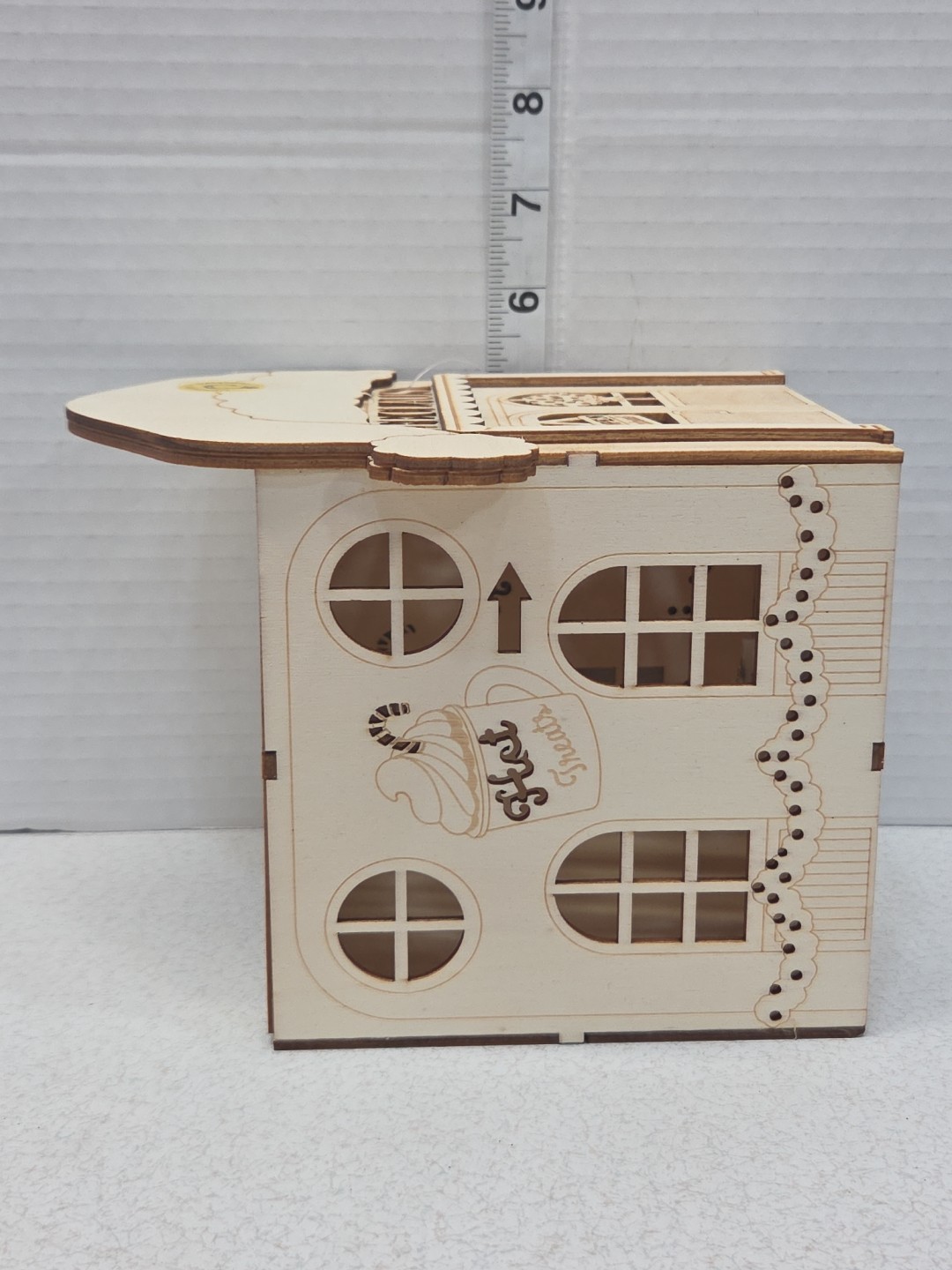 Make Market DIY House LED Light Up Wooden Claus Cafe 5” X 7” Decorate Yourself