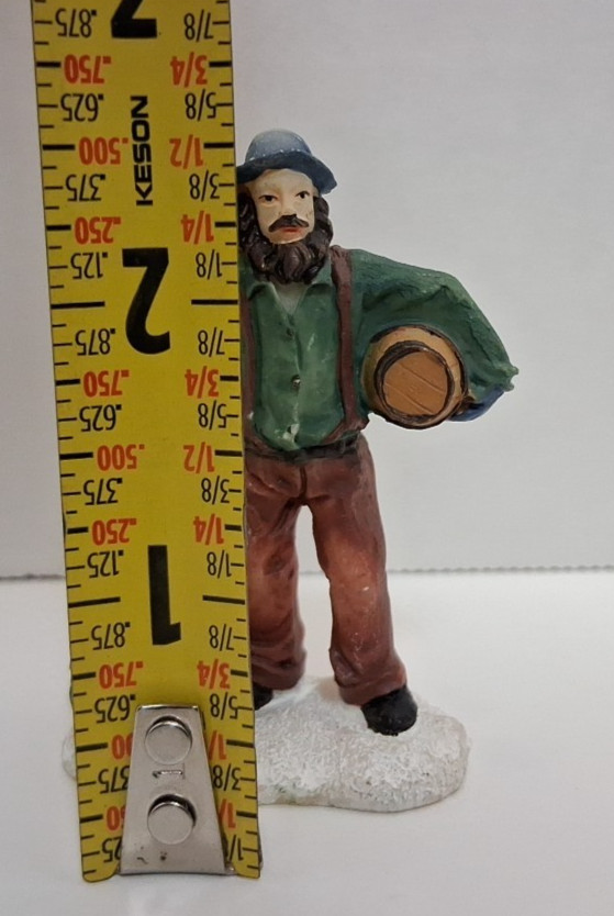 Lot Of 8 Unbranded Polyresin Christmas Village Figurines 2.5 to 2.75 Inches
