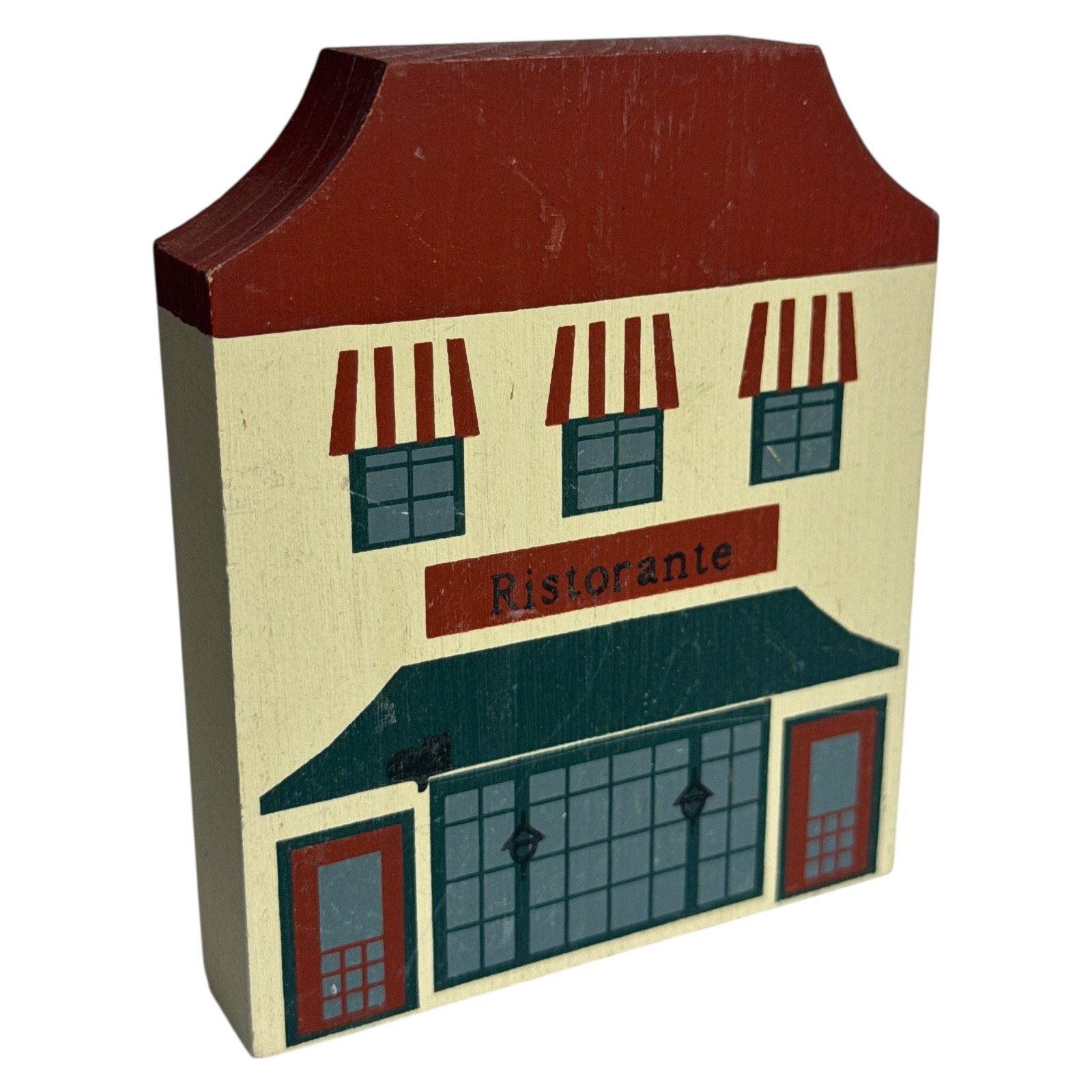 Vintage 1985 Cat’s Meow Ristorante Series III Signed Wood Block Decor