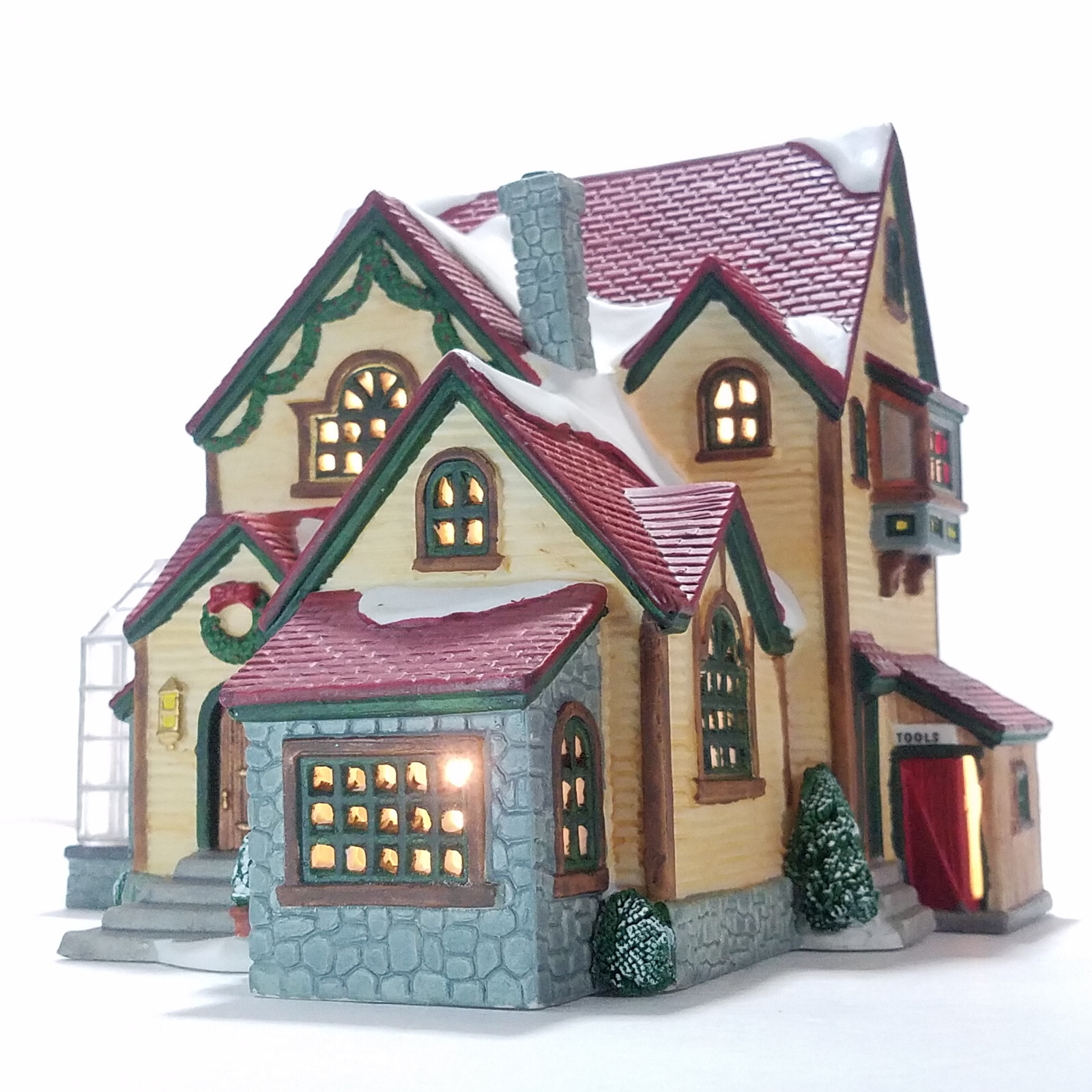 Lemax 1998 Nancy’s Nurseries Jukebox Junction #85279 Greenhouse Chimney Red Tile