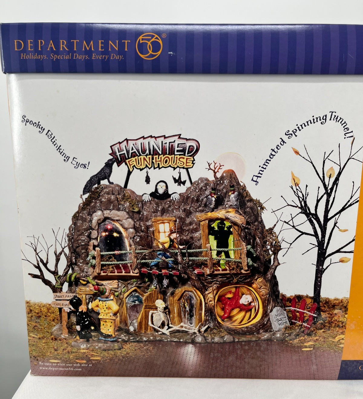 Dept 56 HAUNTED FUN HOUSE 55094 Halloween Lighted Animated Spinning Tunnel NEW