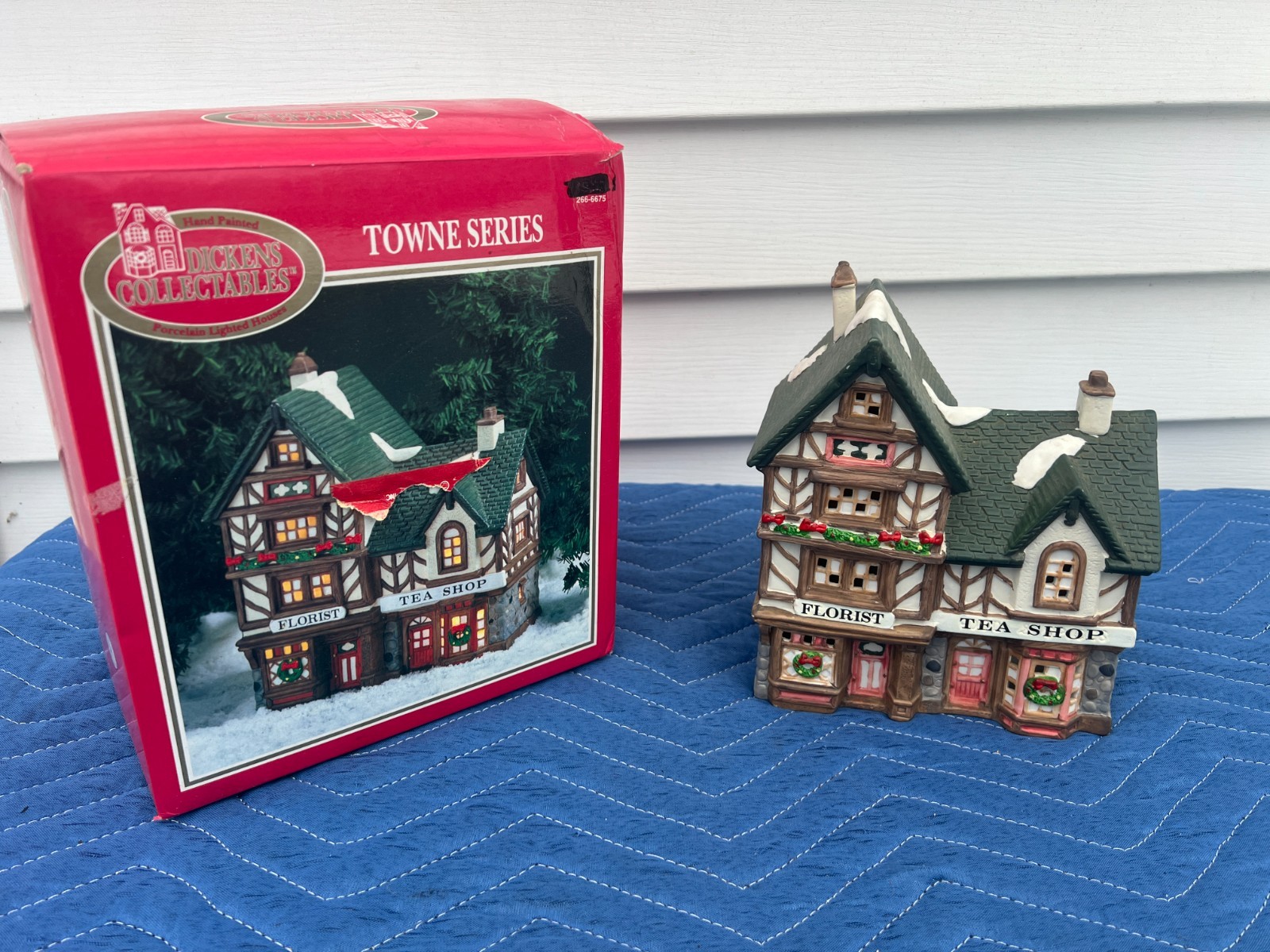Vintage Dickens Collectables Porcelain Tea Shop Florist Christmas Village House