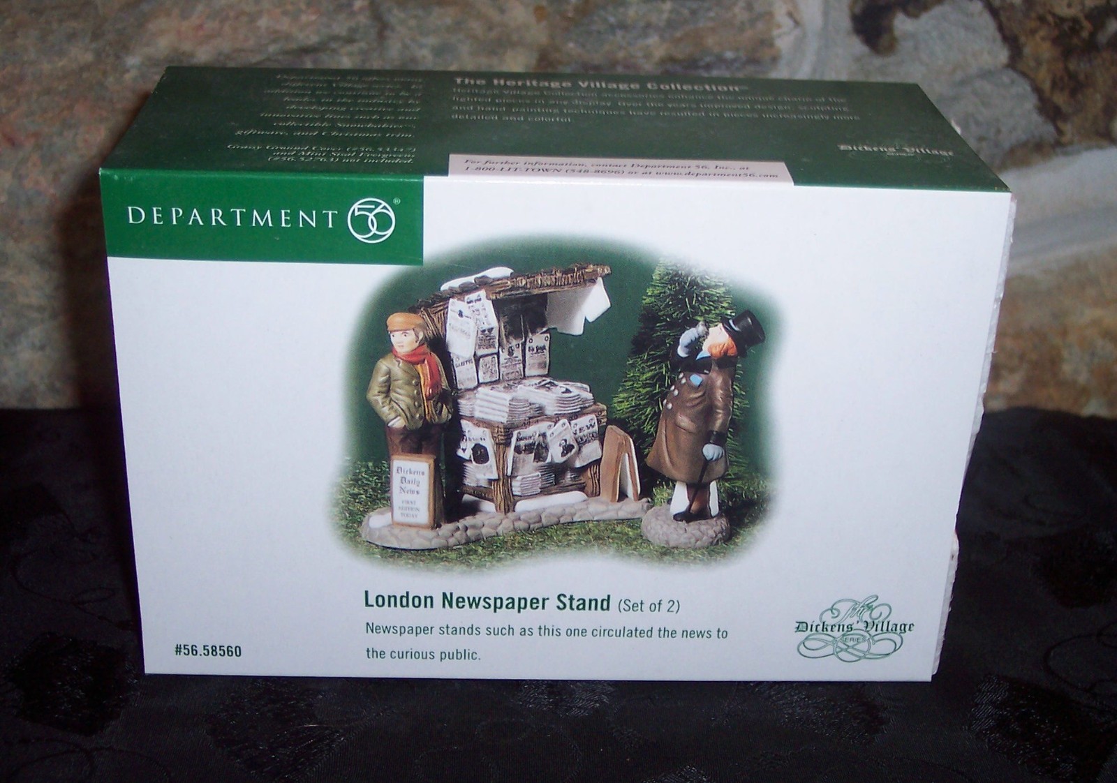 Set 2 Department 56 Dickens’ Village Accessory London Newspaper Stand 58560