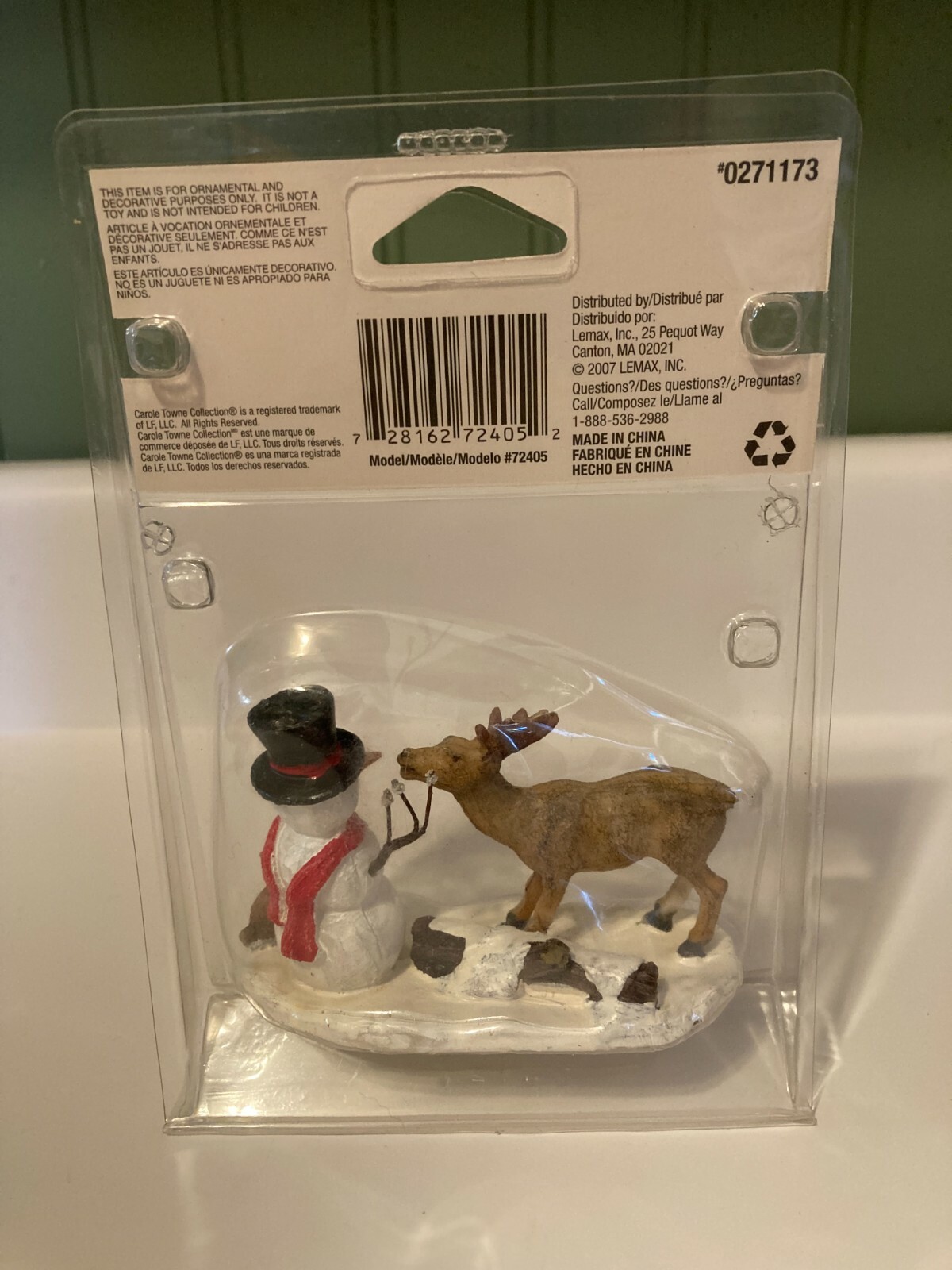 Carole Towne 2007 Snack Time Deer & Snowman Figurine Christmas Village 0271173