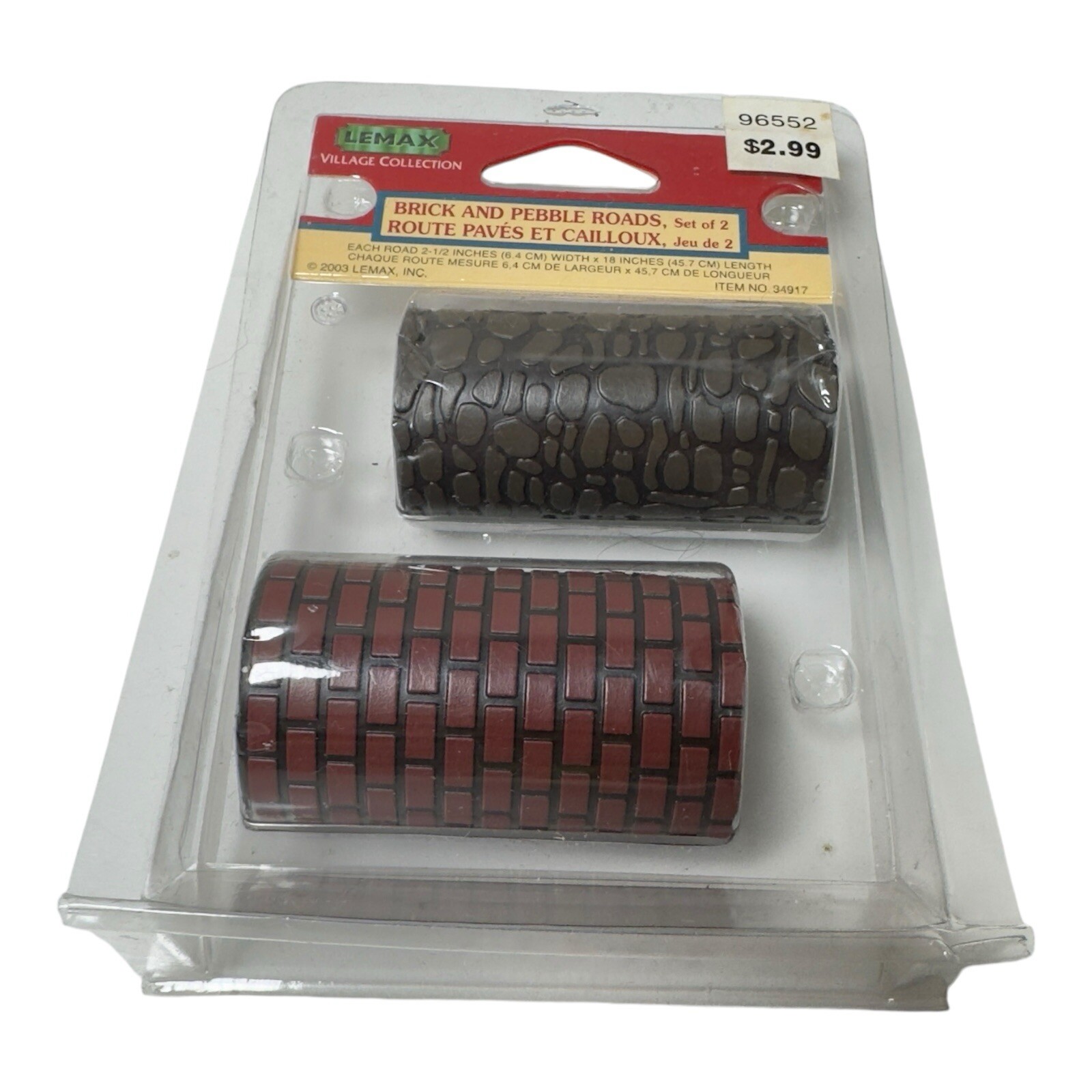 Lemax Roads Accessories Christmas Village 2 Red Brick Gray Cobblestone Pebble