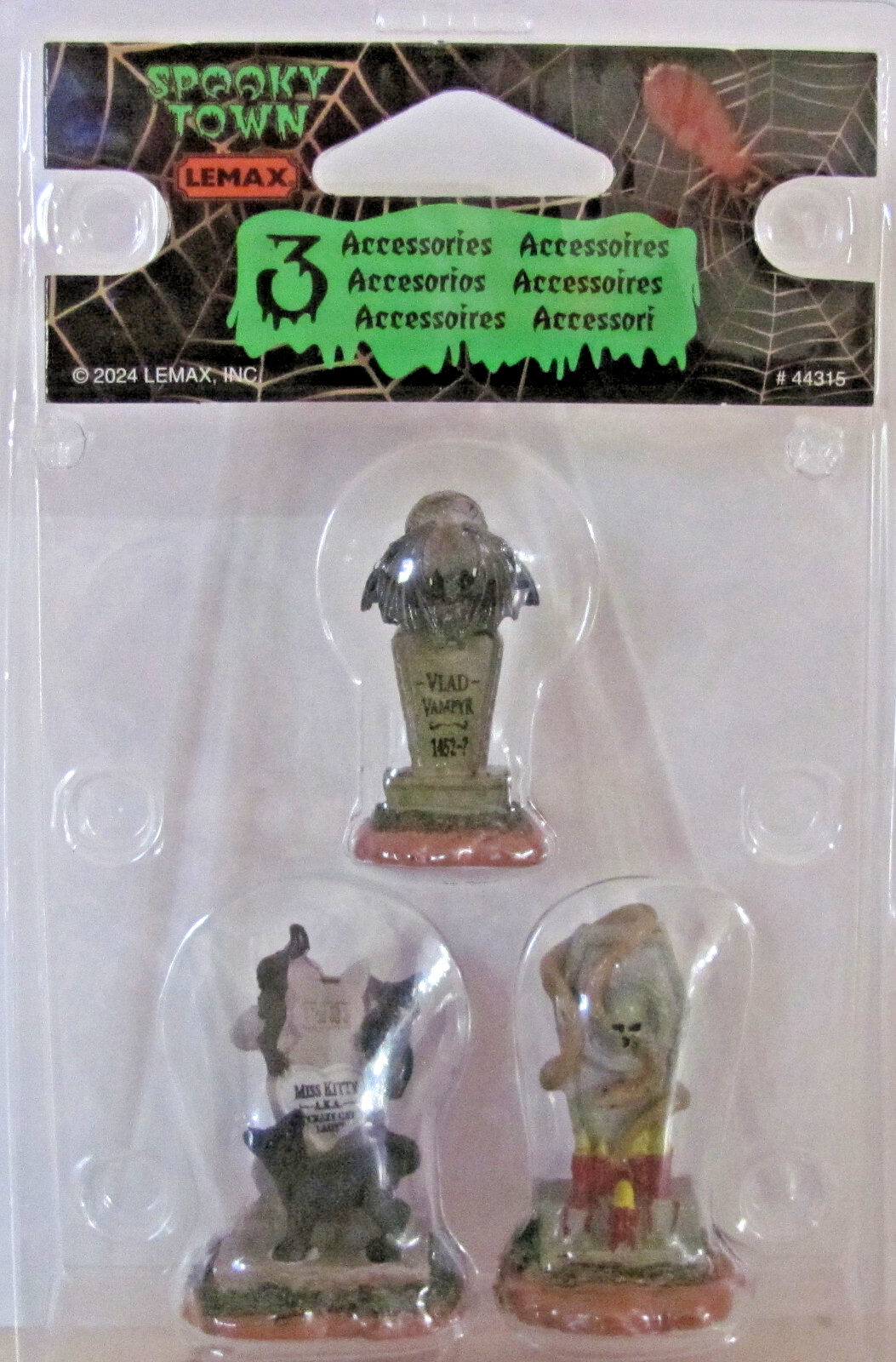 Lemax Spooky Town Accessory – Spooky Town Headstones, Set Of 3 #44315