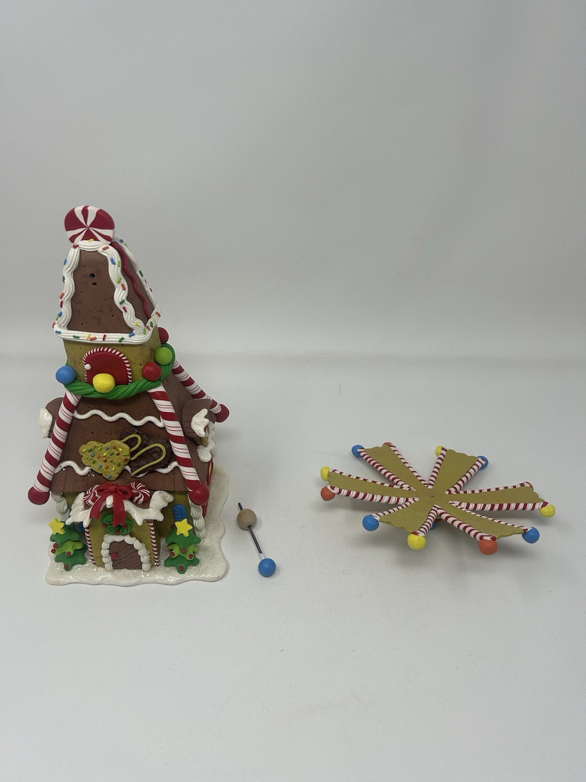 Christmas Gingerbread House Decoration-Windmill-Candy-Multicolor