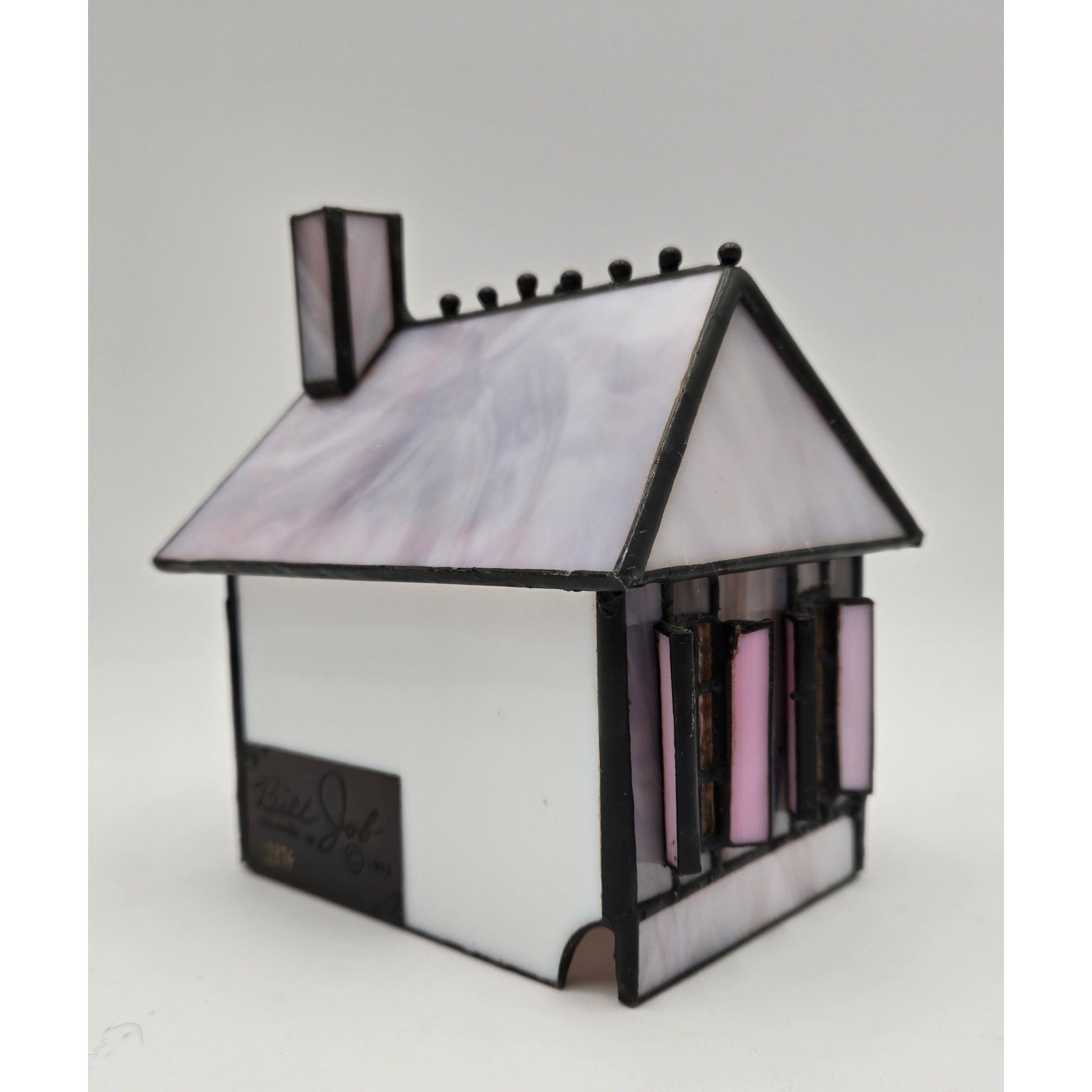 Bill Job Vitreville Candy Makers Cottage SH61A Stained Glass House 1993 Lighted