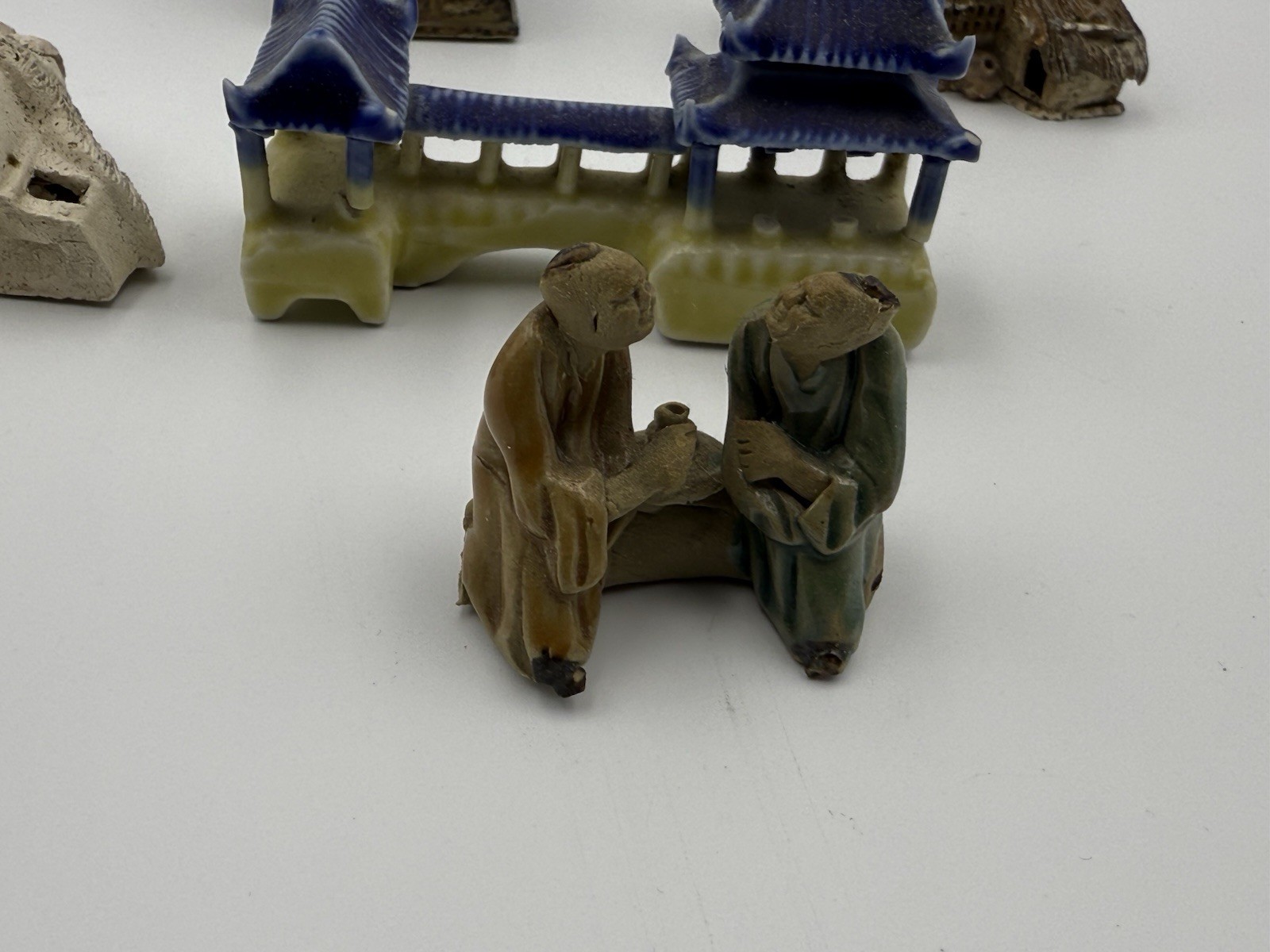 Vintage Chinese miniature ceramic part of a village collectible
