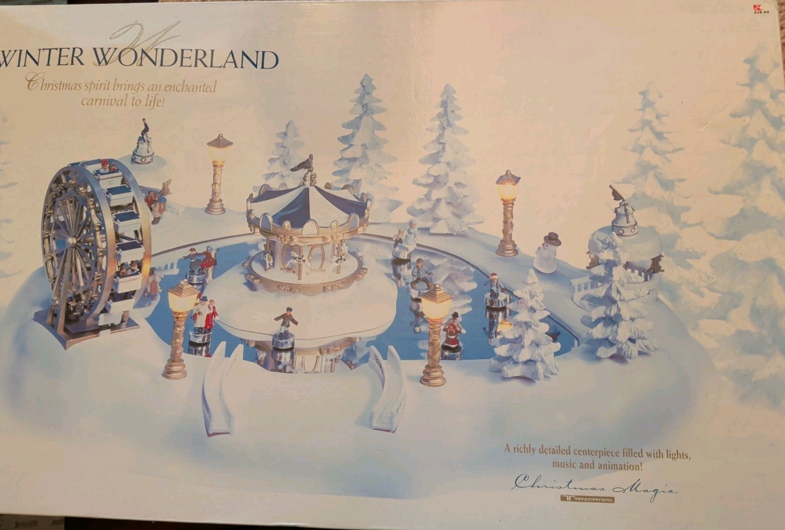 Trendmasters Magic Winter Wonderland Musical Ice Skating Carnival 1997 Tested