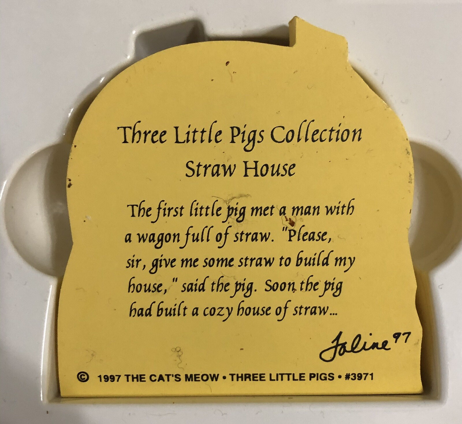 Cats Meow Three Little Pigs Shelf Sitters Faline Nursery Rhyme Wood