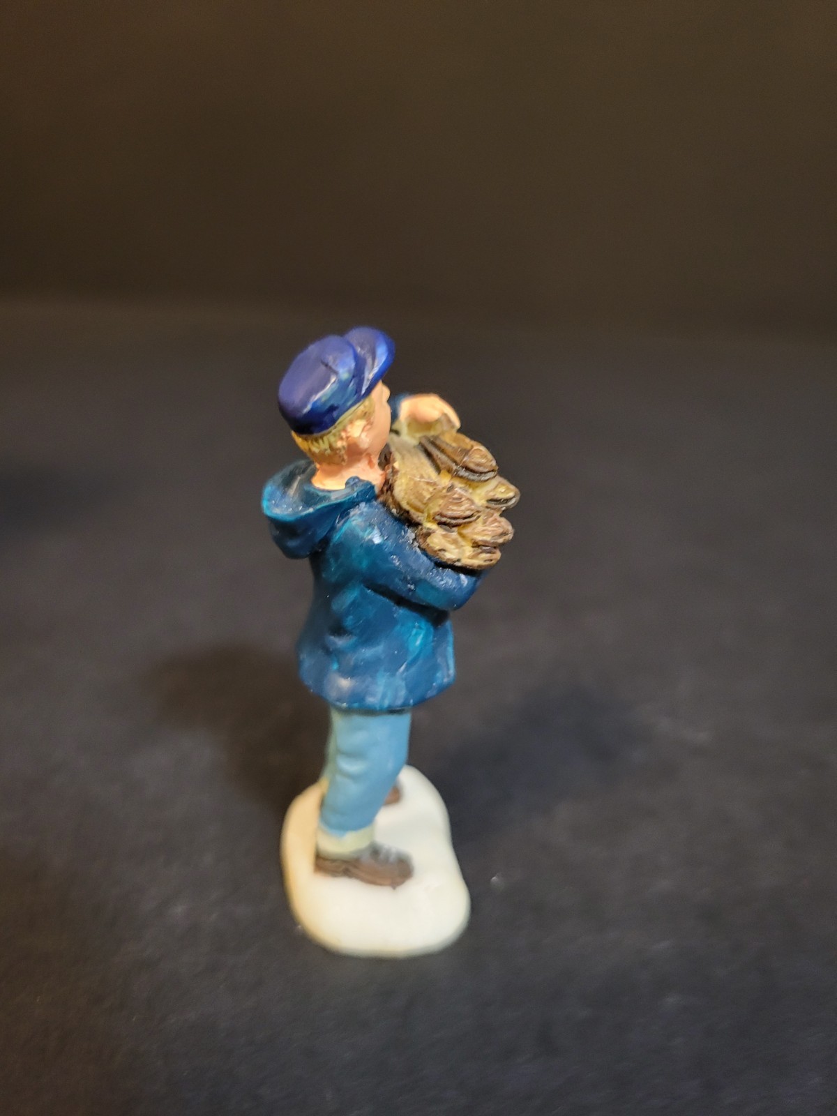 Lemax Christmas Village Town Boy Carrying Firewood Campfire Stack Wood