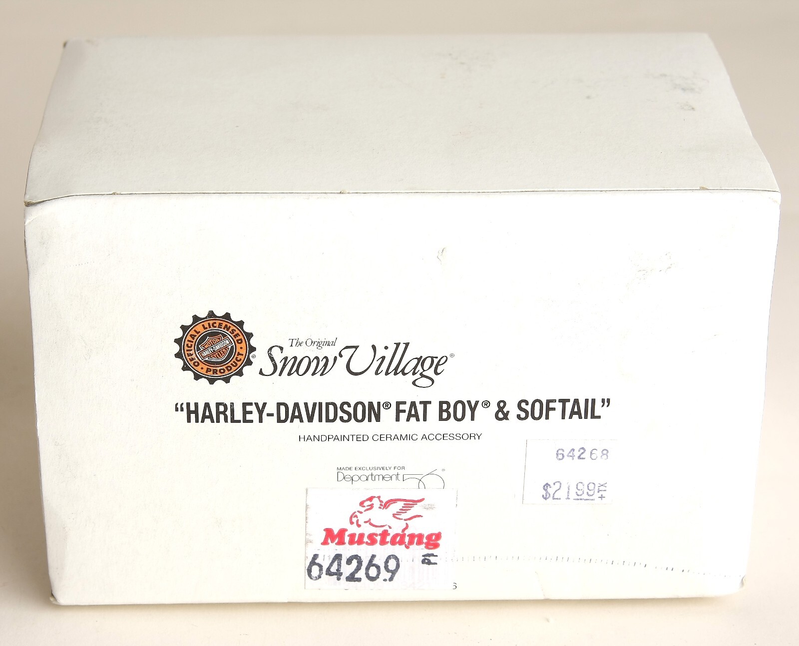 Harley Davidson FAT BOY & SOFTAIL #54900 Dept 56 Retired Christmas Village