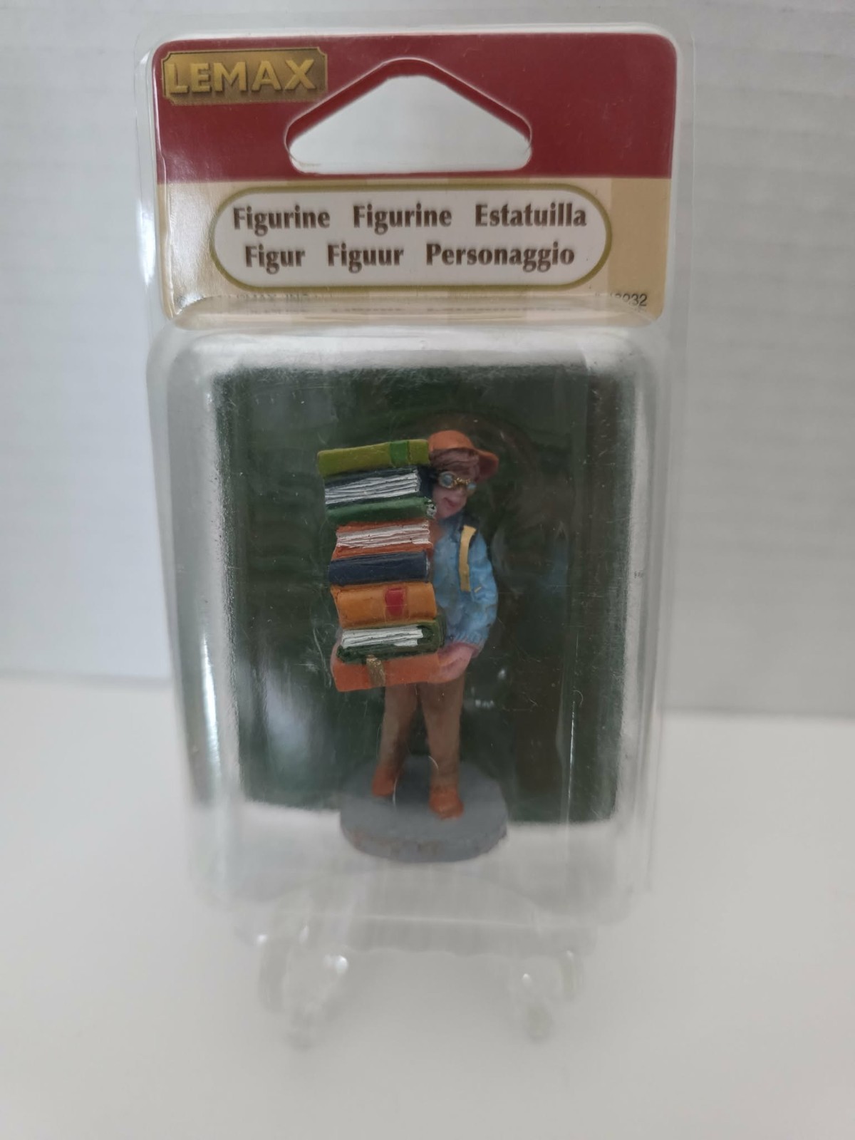 Lemax #42232 Christmas Village Town Figurine Man Carrying Books “bookworm” 2014