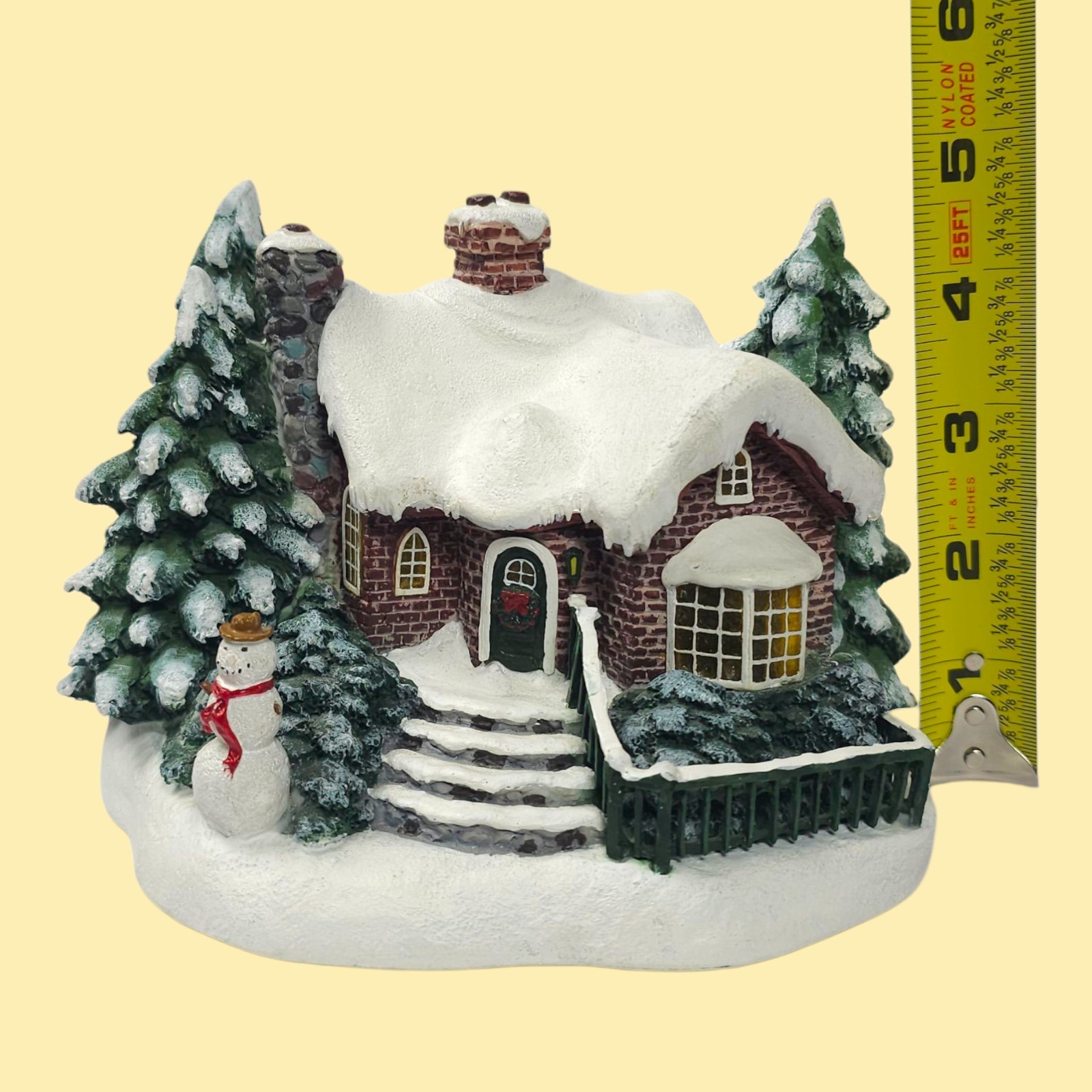 Thomas Kinkade A Village Christmas 2002 Lighted Cottage Snowman House Teleflora
