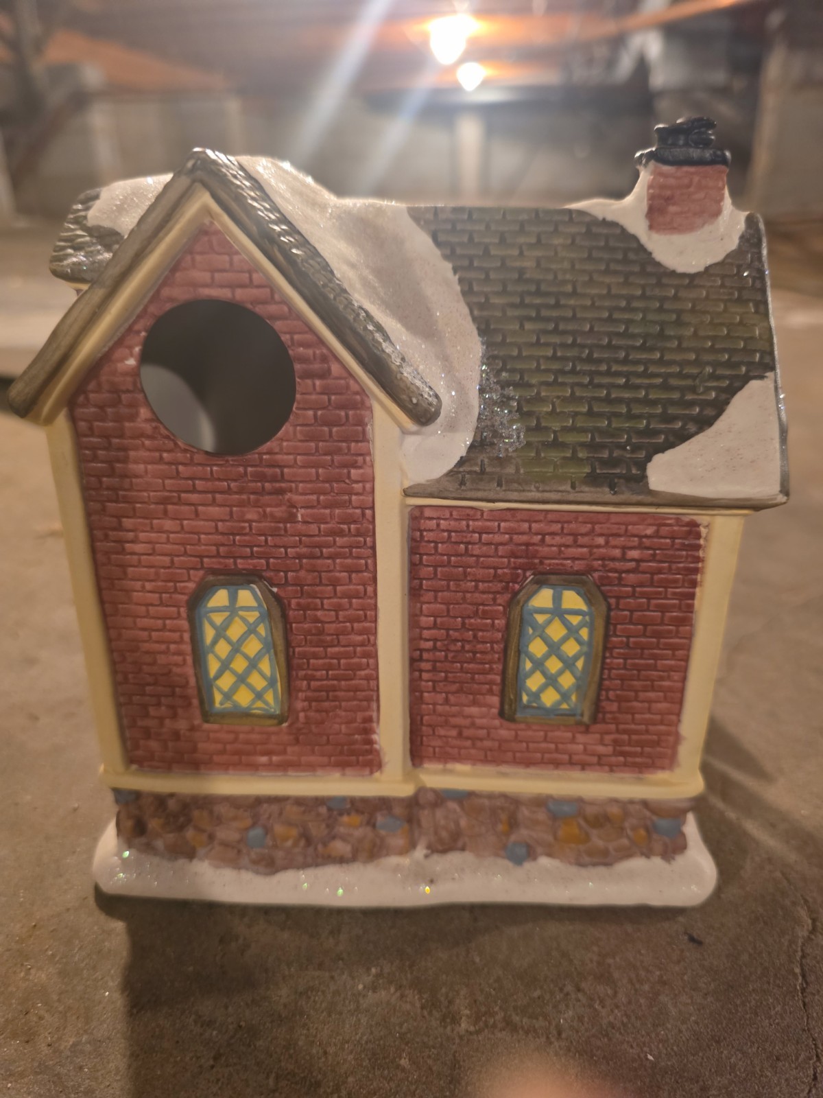 Ceramic Christmas Village Coffee Shop House Building, Multicolor Painted